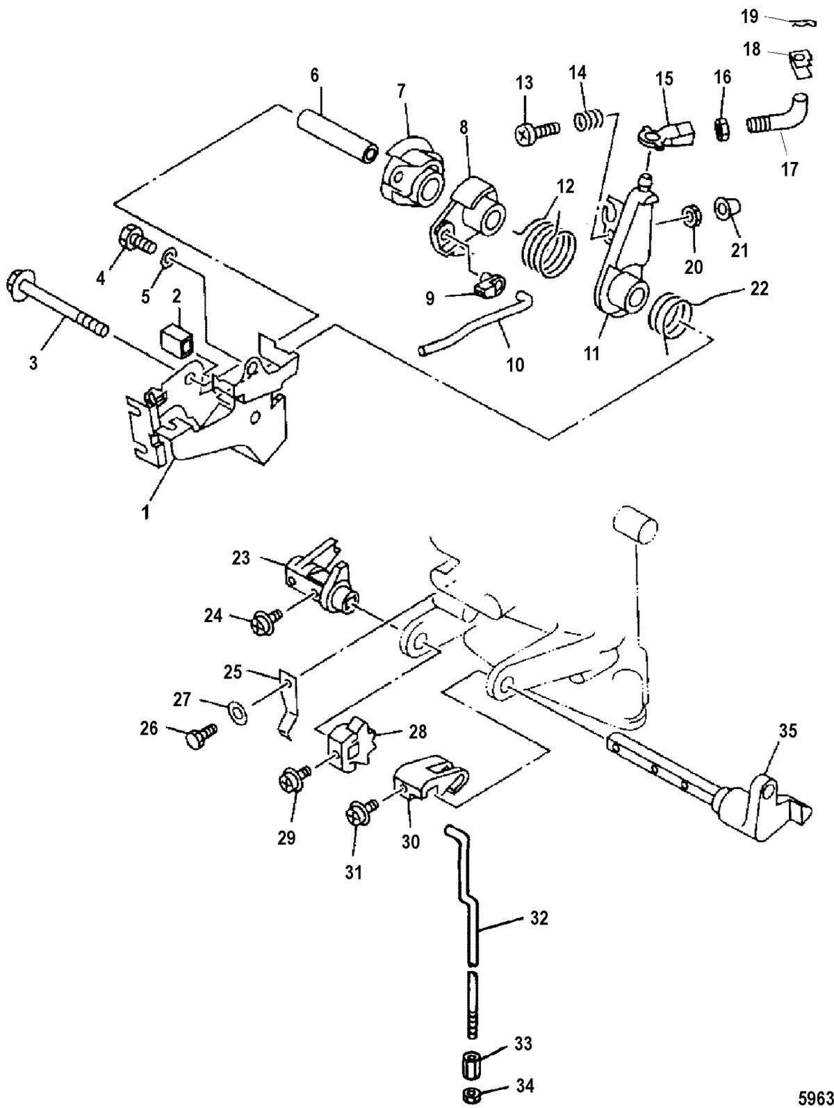 MARINER 15K Throttle Linkage