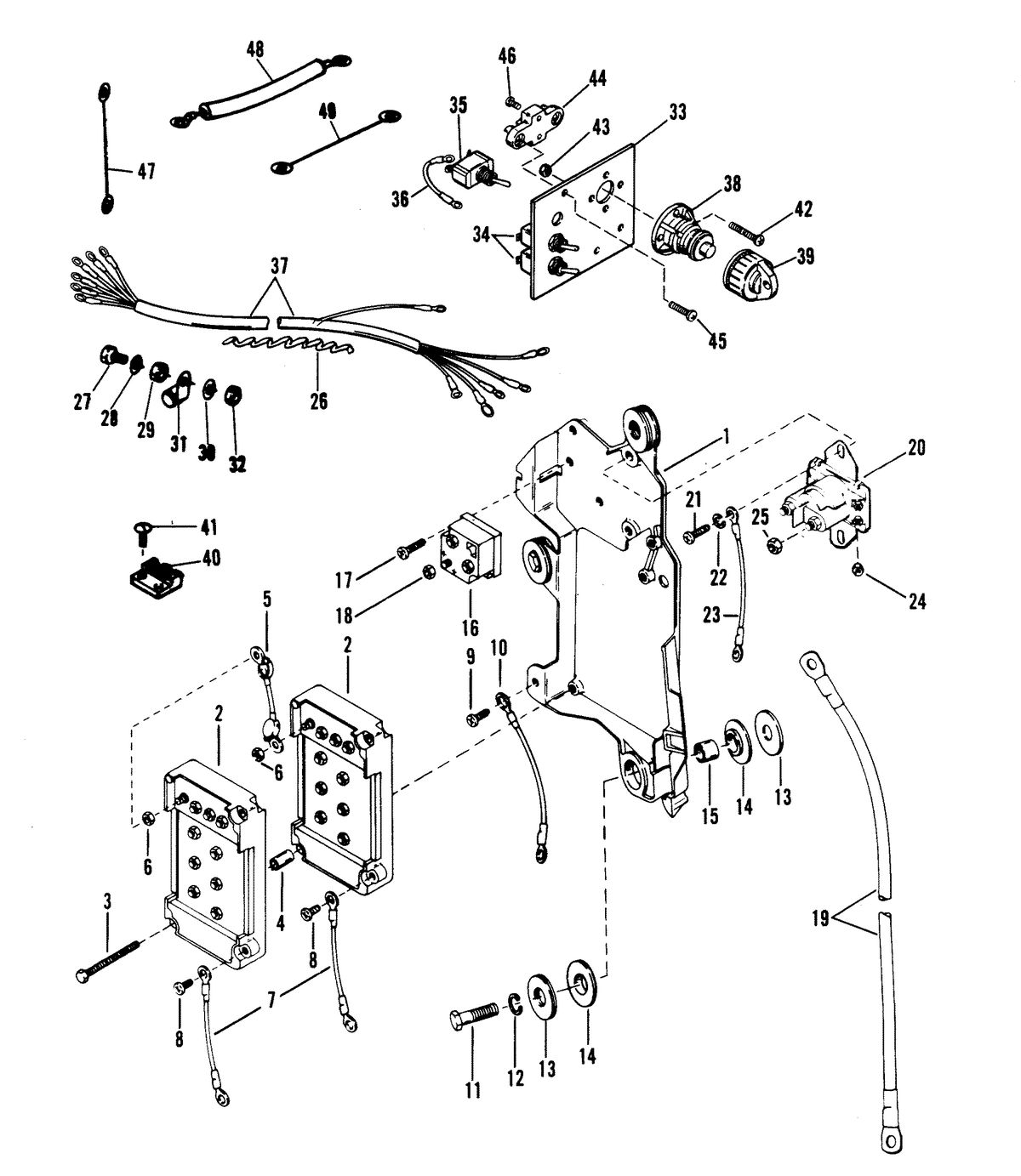 RACE OUTBOARD FORMULA 1 2 LITRE (EFI) WIRING HARNESS, STARTER SOLENOID AND RECTIFIER