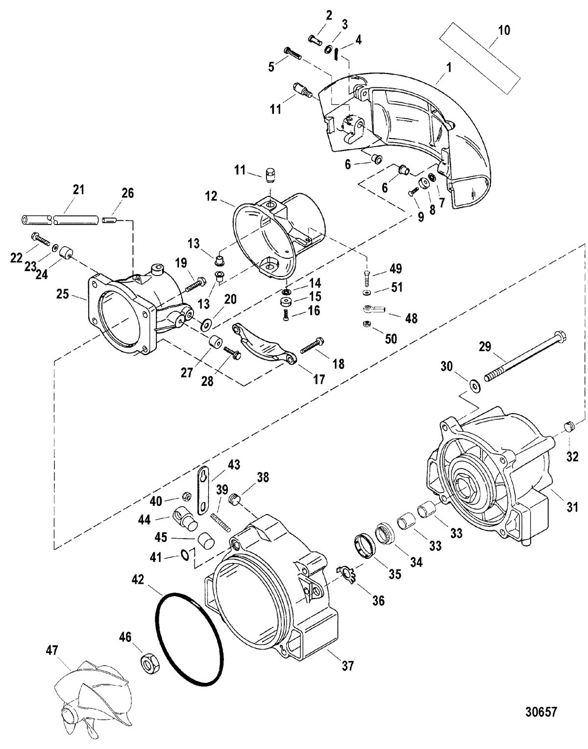 SPORTJET 240 EFI JET DRIVE Nozzle / Rudder Components