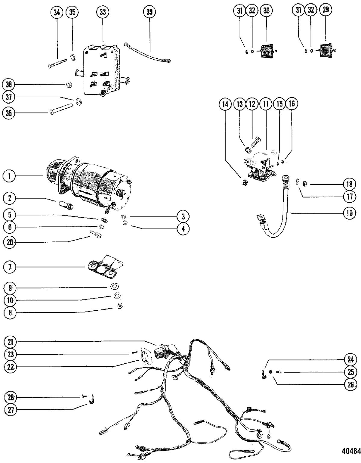 MERCRUISER 470 ENGINE Starter Motor & Wiring Harness