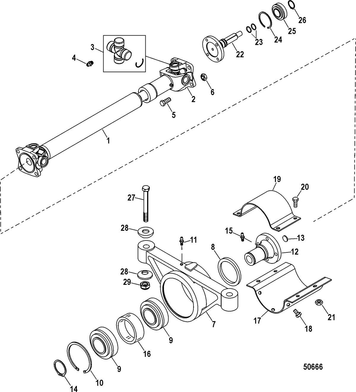 RACE STERNDRIVE 565 EFI Driveshaft Extension Components(Bravo)