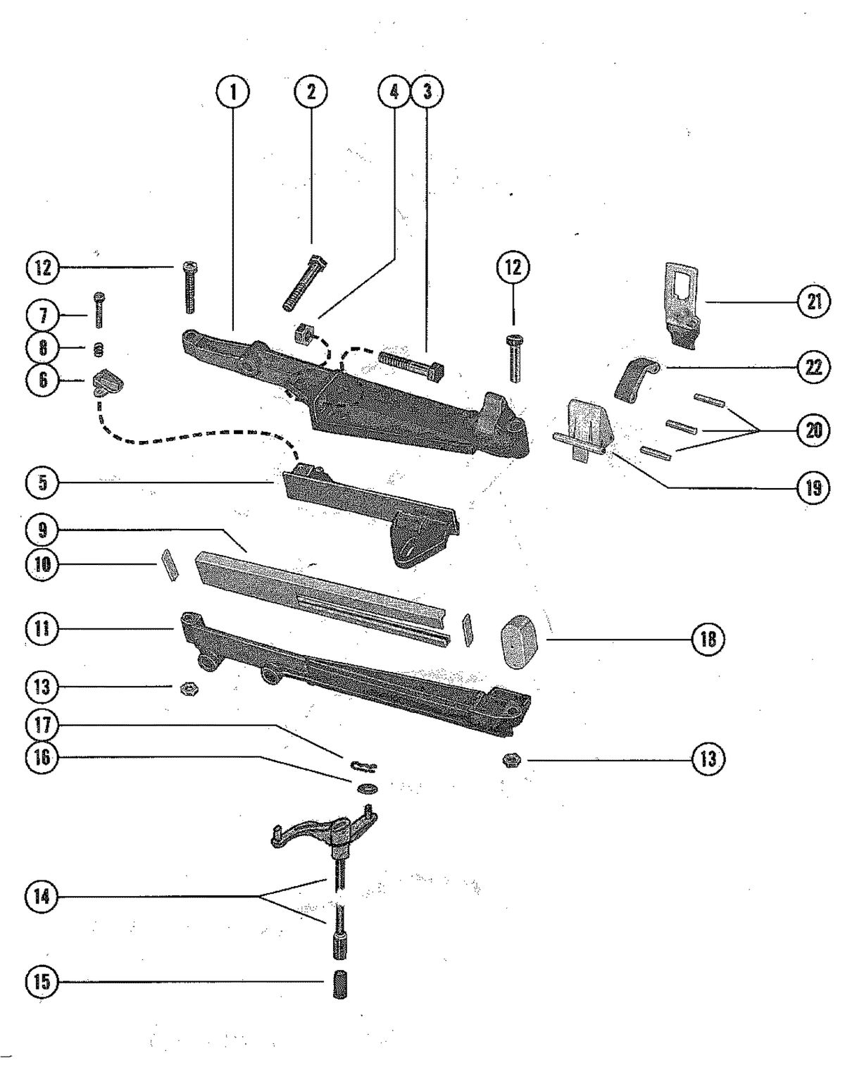 MERCURY MERC 402 SHIFT CONTROL LINKAGE