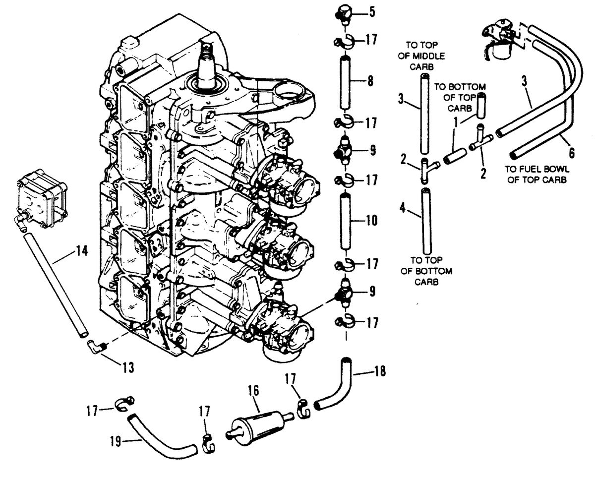 FORCE 150 H.P. FUEL PRIME SYSTEM (0E065372 Thru 0E093699)