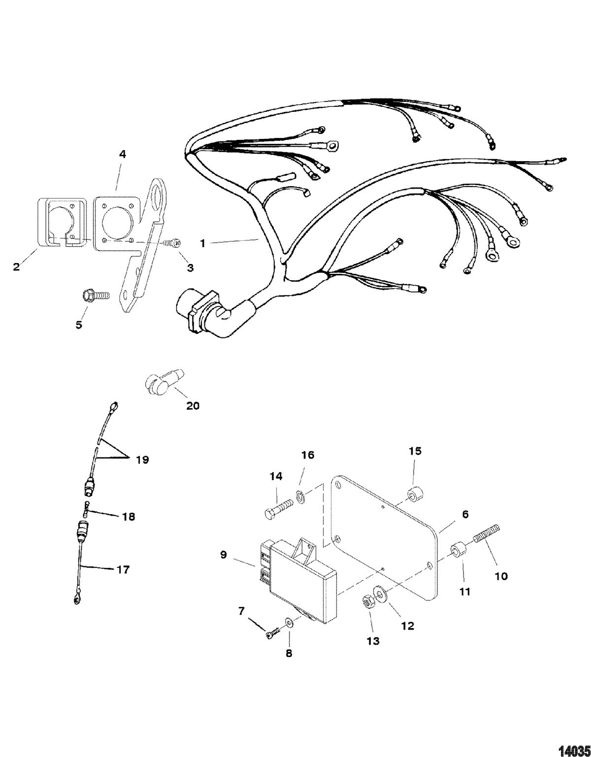 MERCRUISER 4.3L ALPHA/BRAVO (262 CID - GEN +) Wiring Harness And Electrical Components