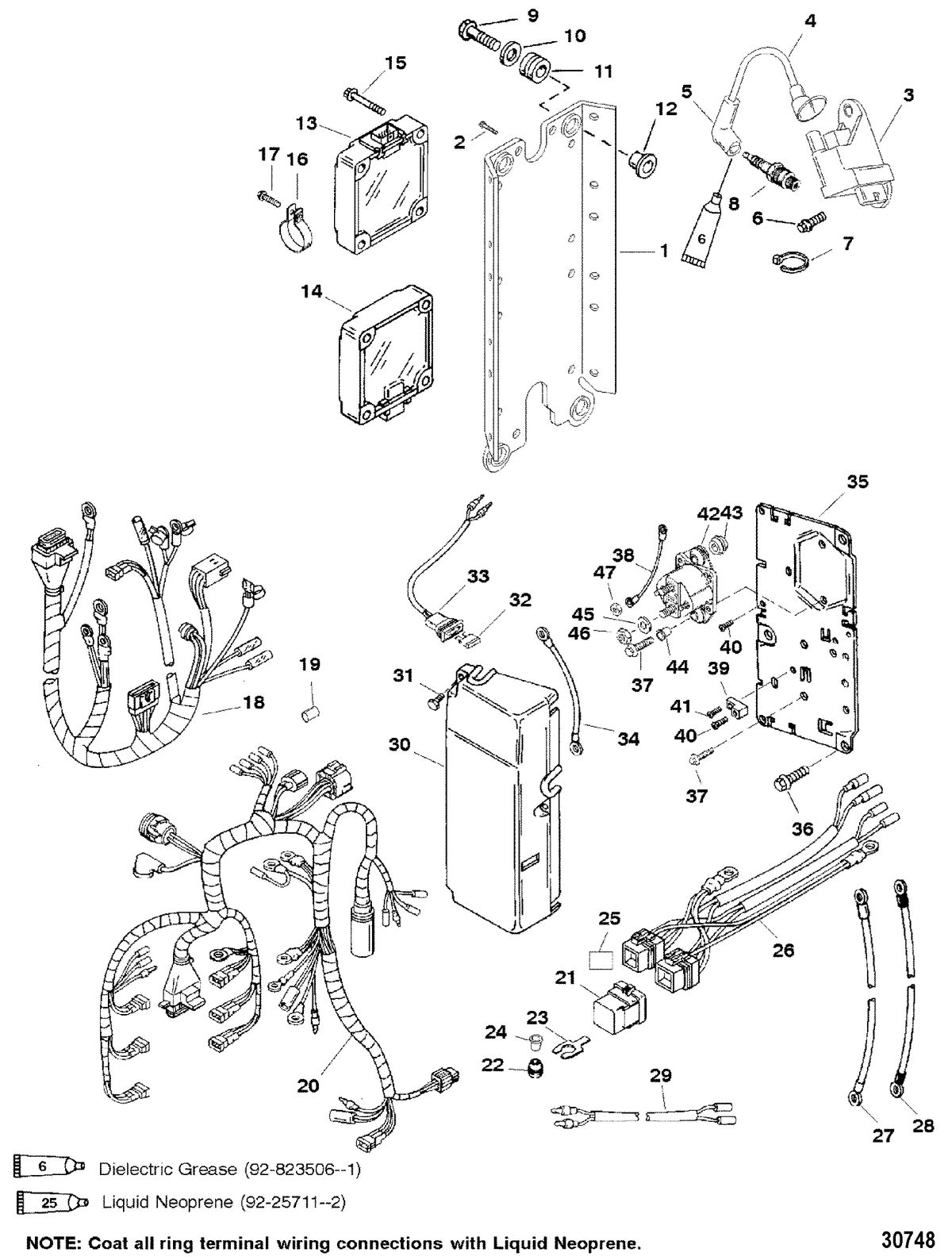 MERCURY 250XB (3.0L EFI) ELECTRICAL COMPONENTS