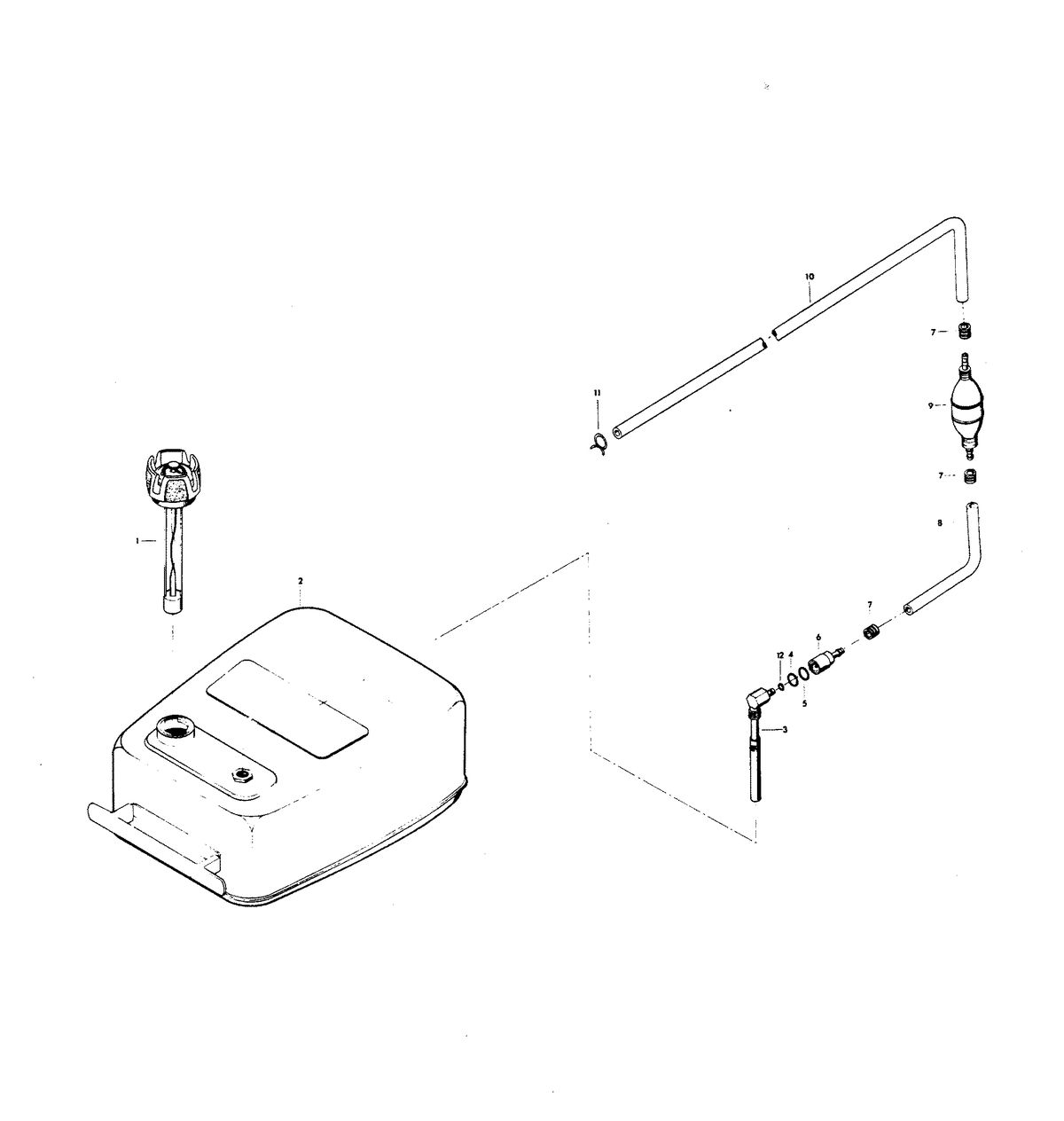 CHRYSLER 100 H.P. FUEL TANK AND LINE
