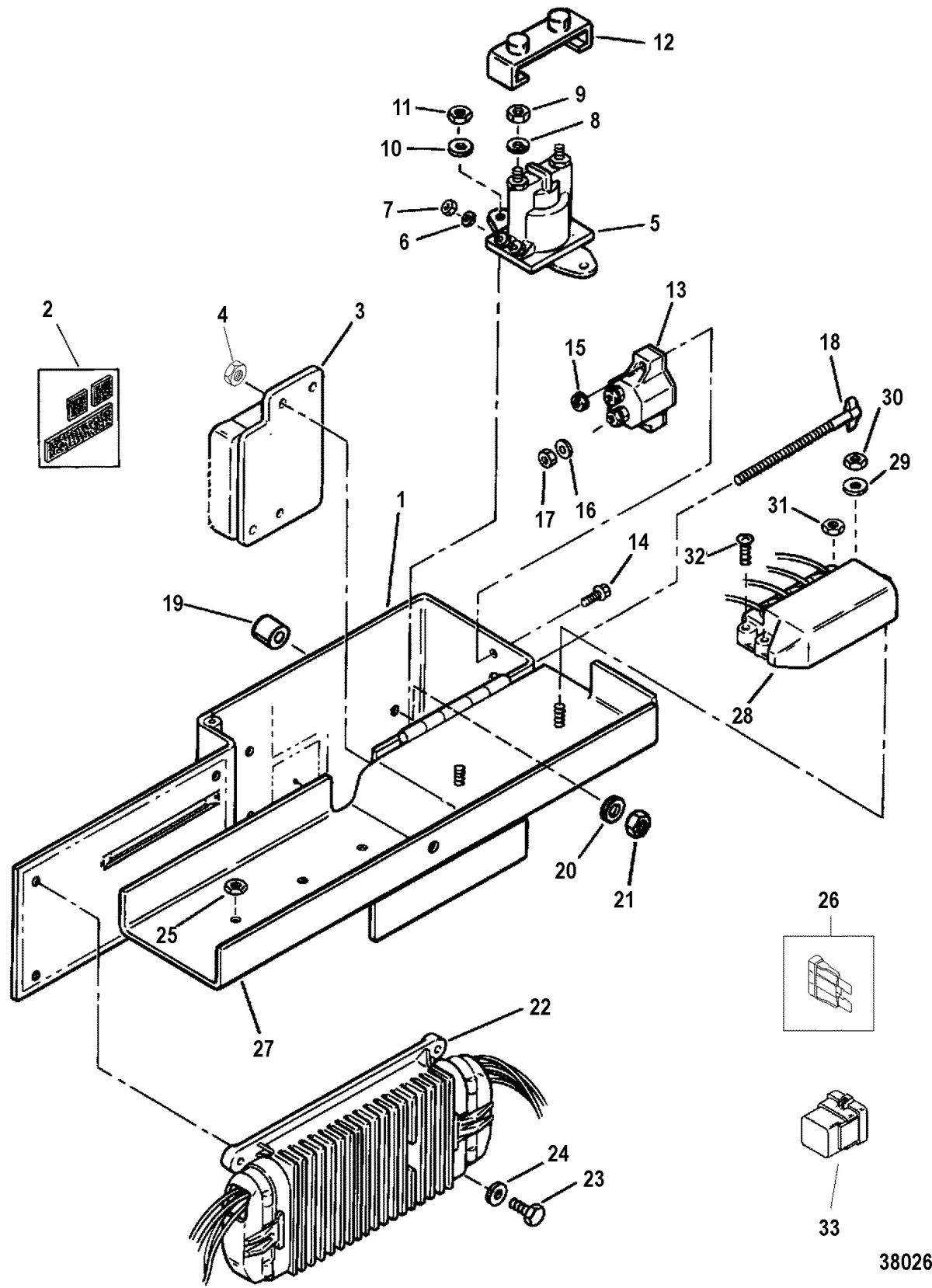 MERCRUISER 7.4 LX (EFI-TBI) BRAVO (GEN VI) ELECTRICAL BOX AND COMPONENTS