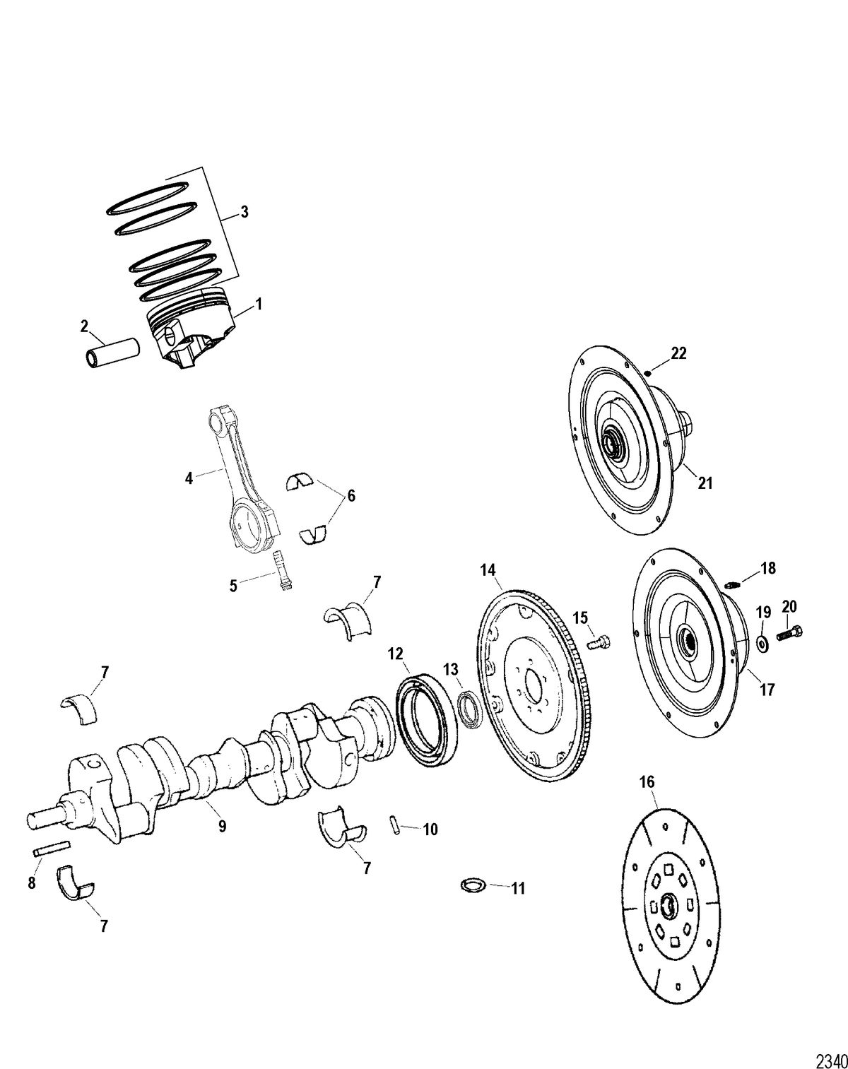 RACE STERNDRIVE 525 EFI Engine Components(Crankshaft / Pistons / Connecting Rods)