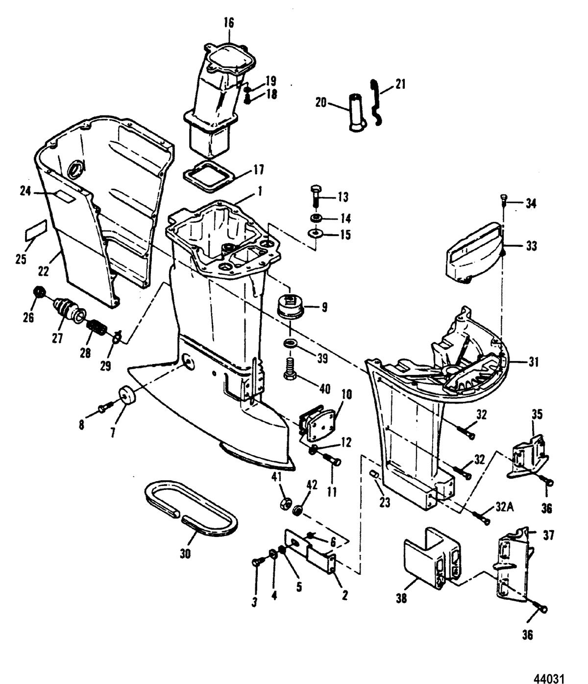 FORCE 90 HP FORCE Driveshaft Housing