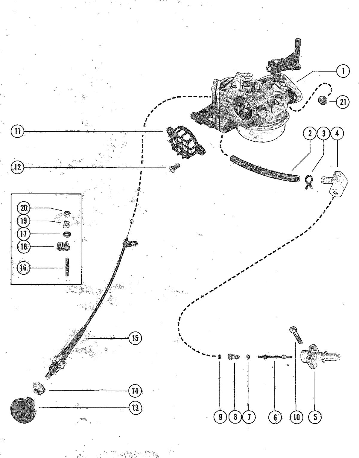 MERCURY MERC 110 CARBURETOR AND CHOKE ASSEMBLY
