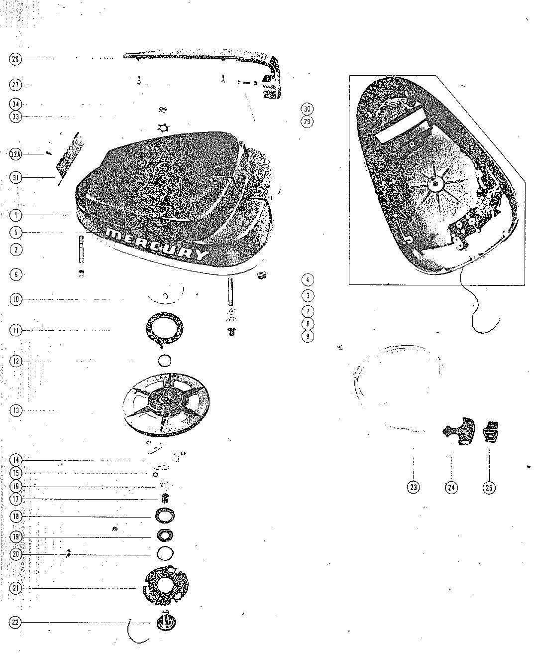 MARK MARK 30H, MARK 55H TOP COWL AND STARTER ASSEMBLY