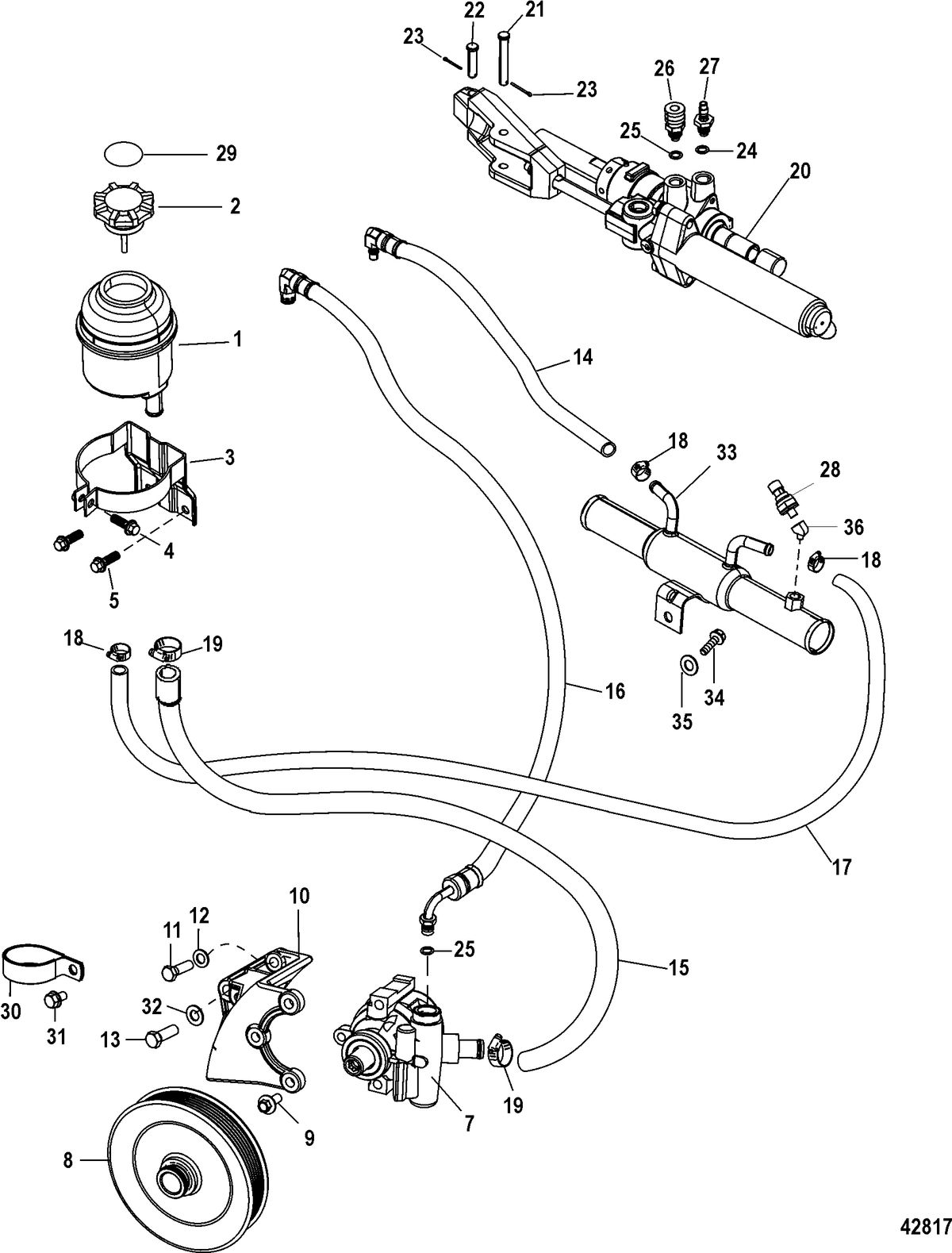 MERCRUISER 8.2 MAG / 8.2 MAG HO EC Steering Components