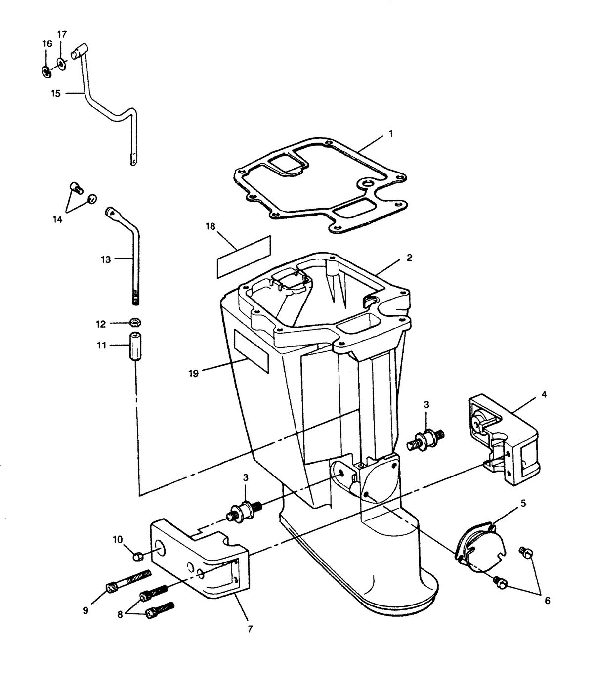 FORCE FORCE 1991 50 H.P. "A" MODELS MOTOR LEG