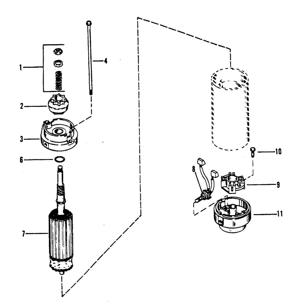 RACE OUTBOARD XR-2 MAGNUM STARTER MOTOR ASSEMBLY