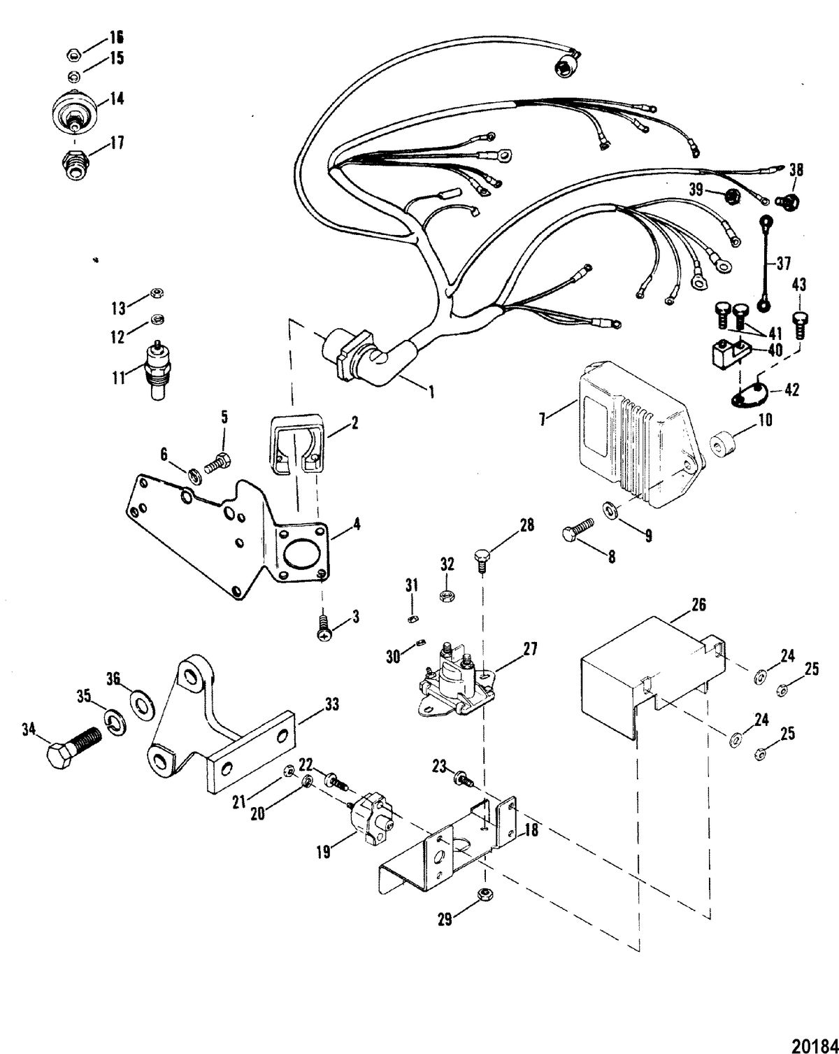 MERCRUISER 330 H.P. ENGINE W/BORG WARNER Wiring Harness, Electrical and Ignition