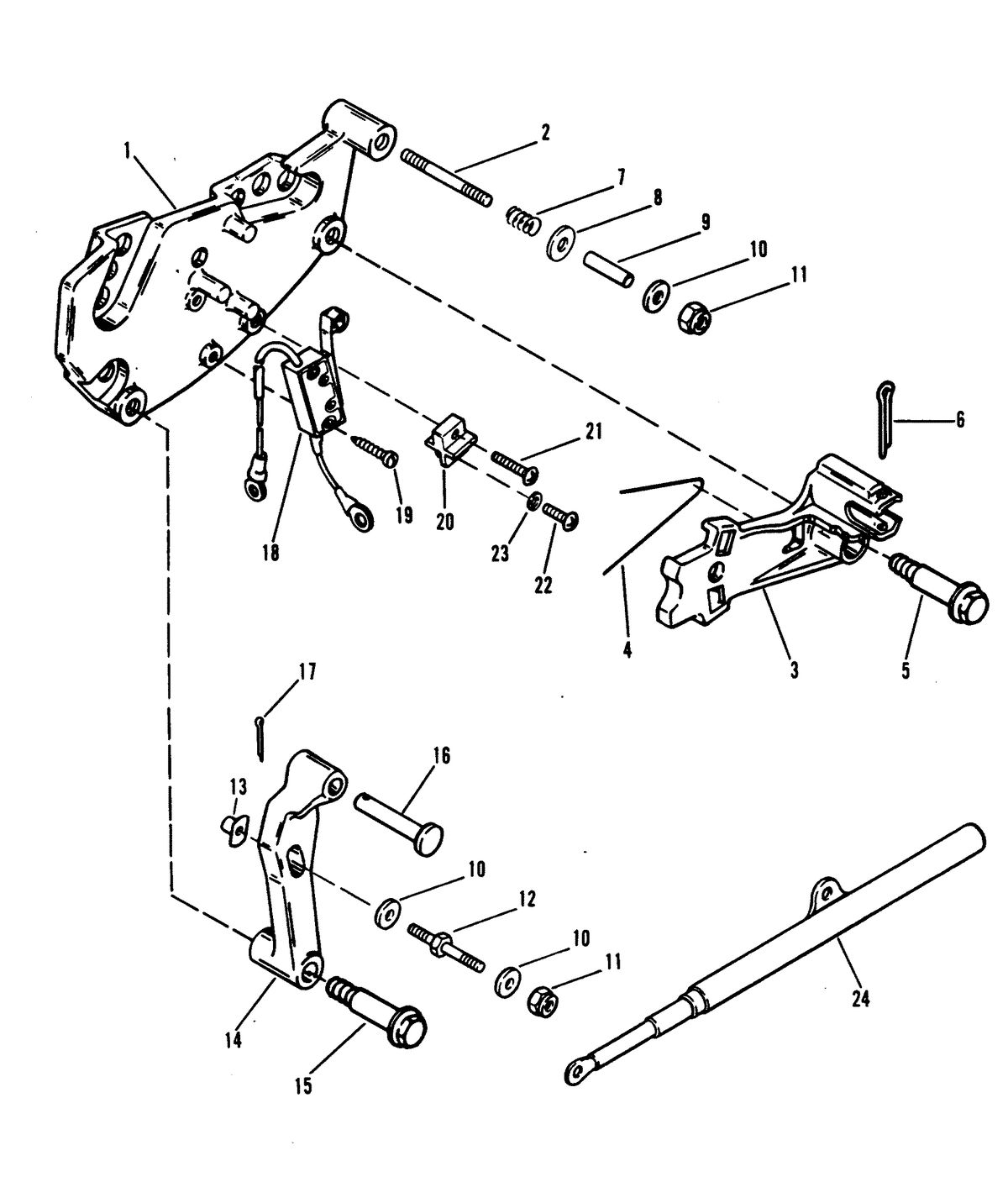 MERCRUISER 320 HP EFI ALPHA 1/BRAVO SHIFT BRACKET(NEW DESIGN WITH SPRING GUIDE)