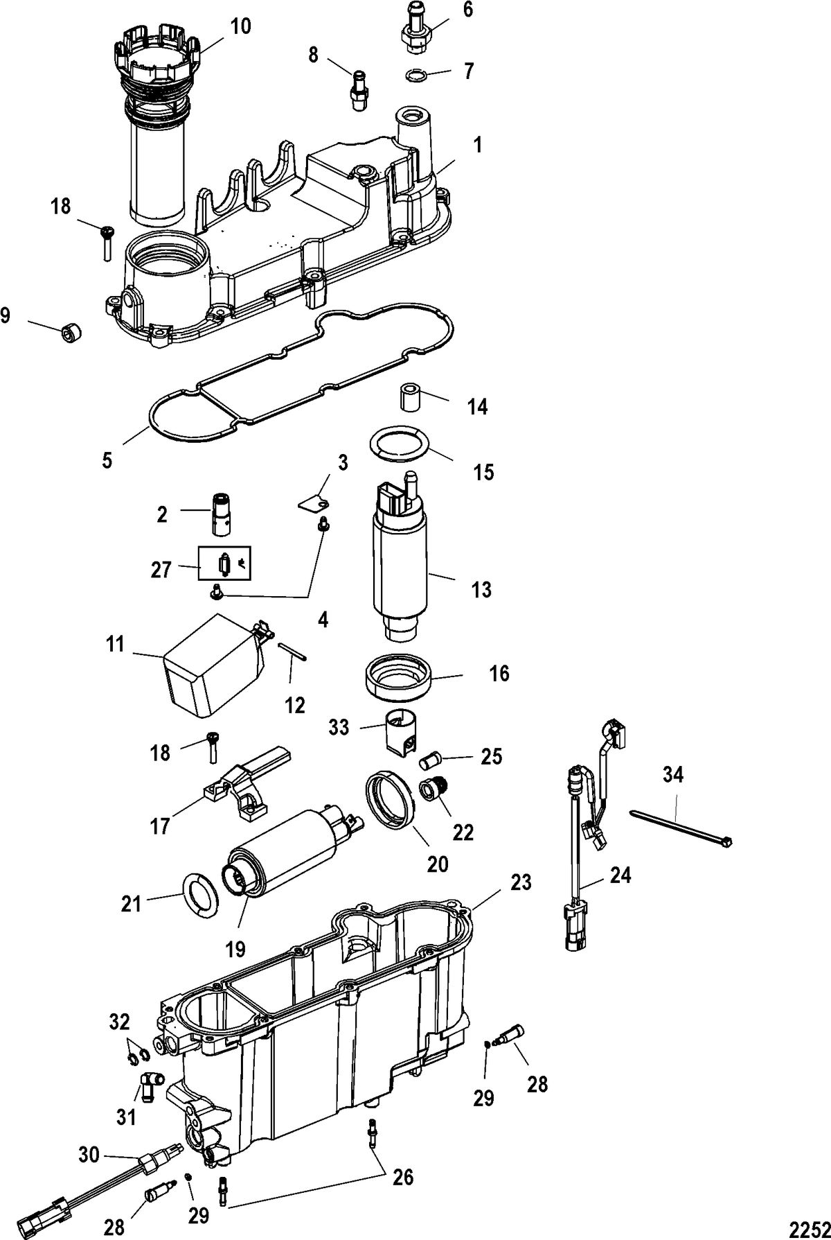 MERCURY/MARINER 75/90/115 DFI Vapor Separator