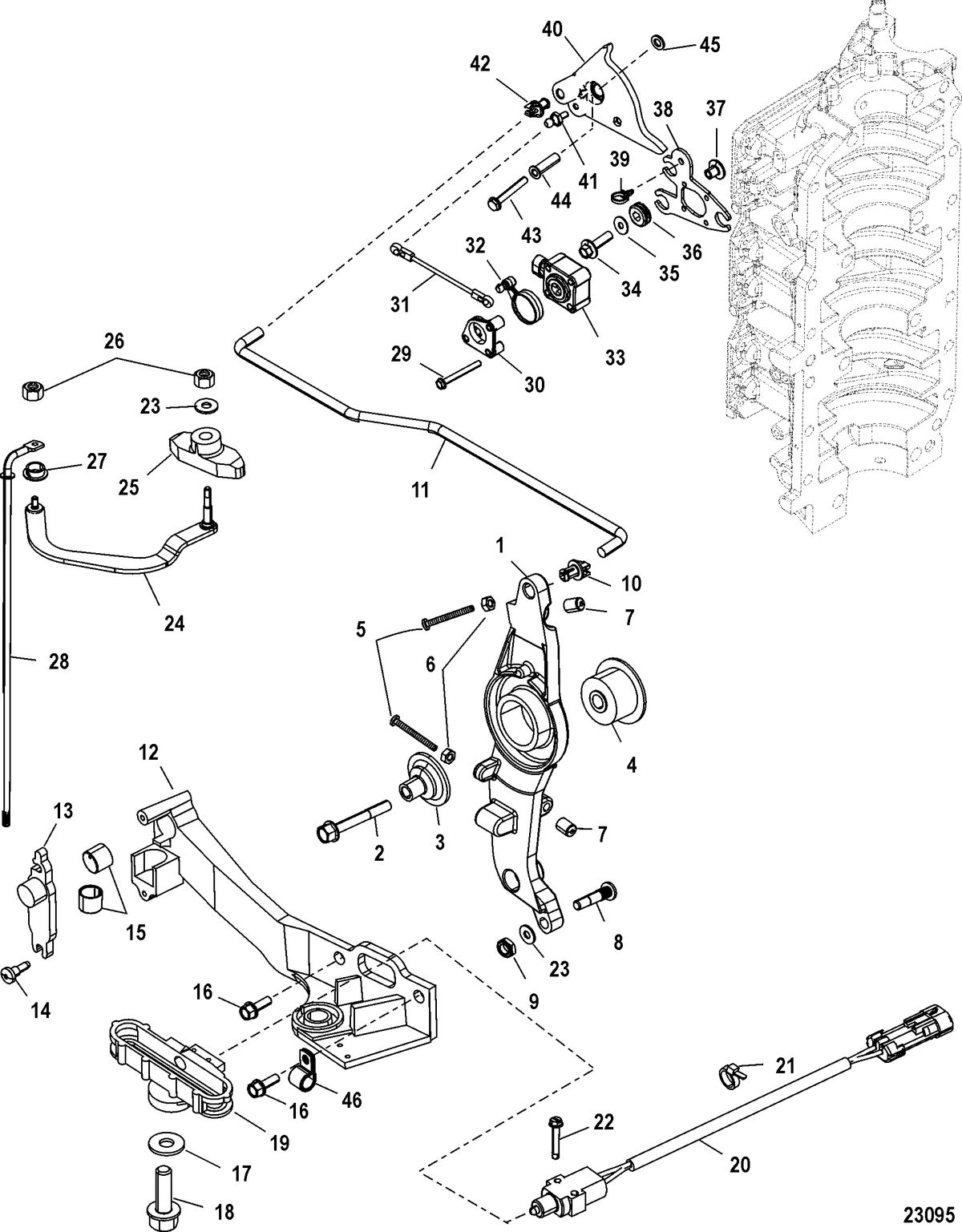 MERCURY 225 PRO XS (3.0L) DFI Throttle Linkage