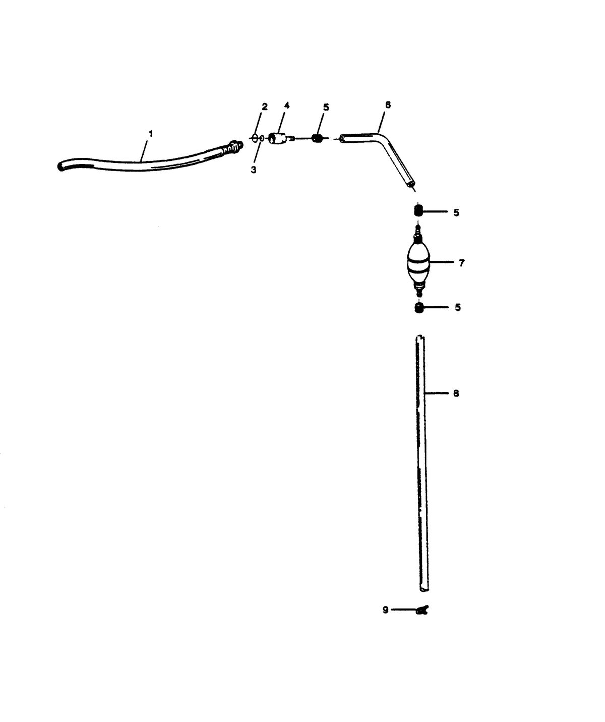 FORCE FORCE 1989 125 H.P. "B" MODELS FUEL LINE