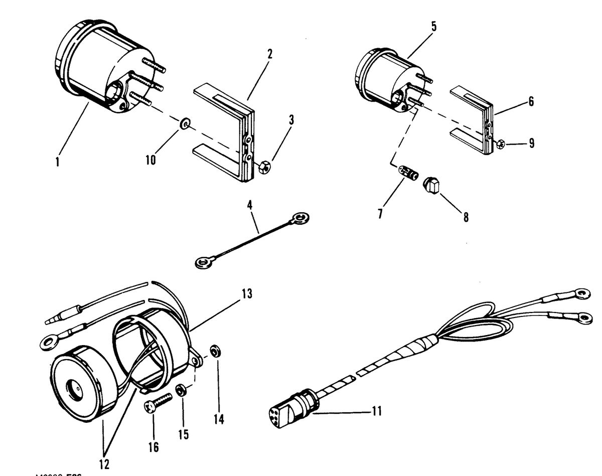 RACE OUTBOARD MOD-VP TACHOMETER, TRIM GAUGE AND ALARM HORN