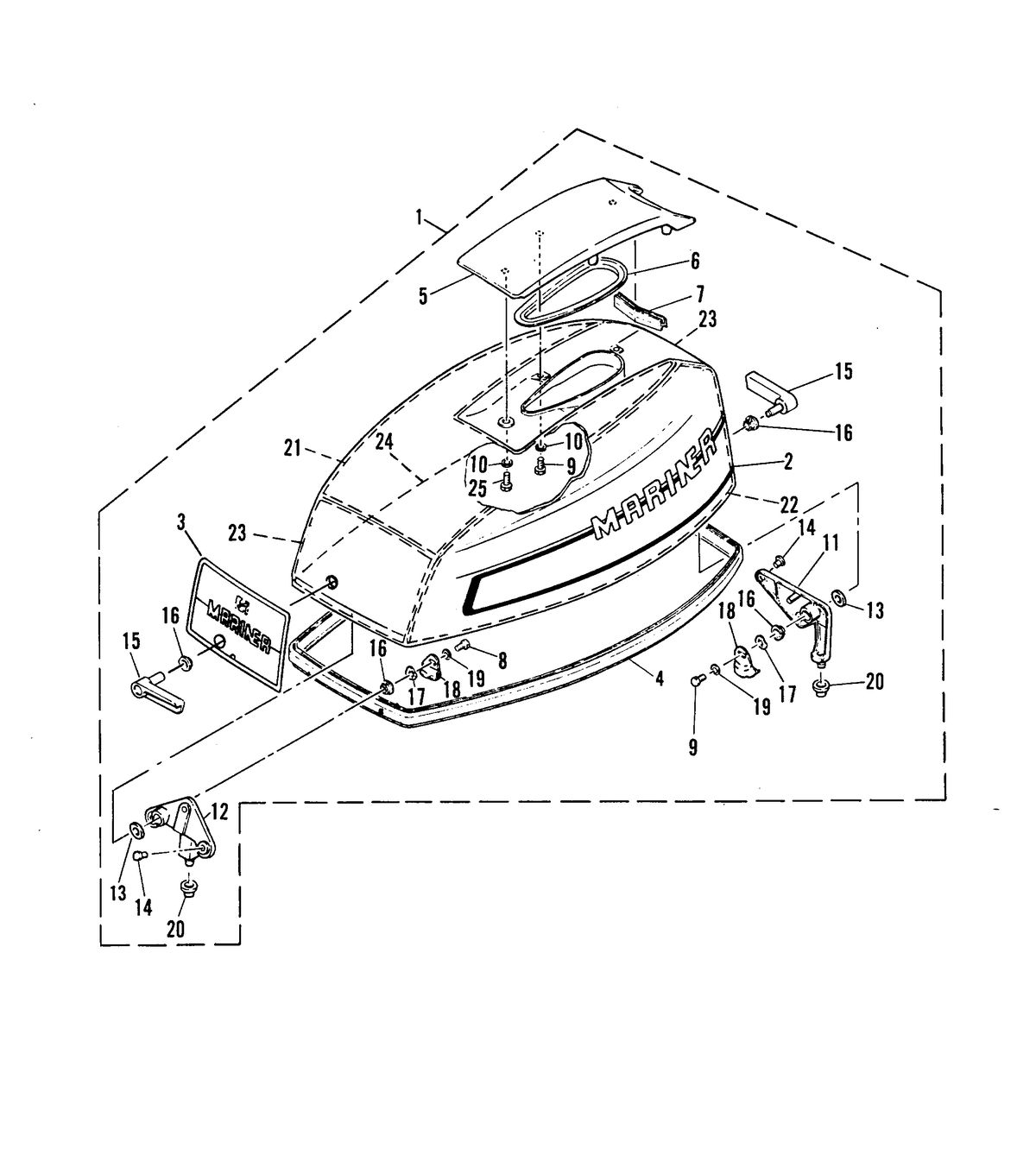 MARINER 55 HP TOP COWLING