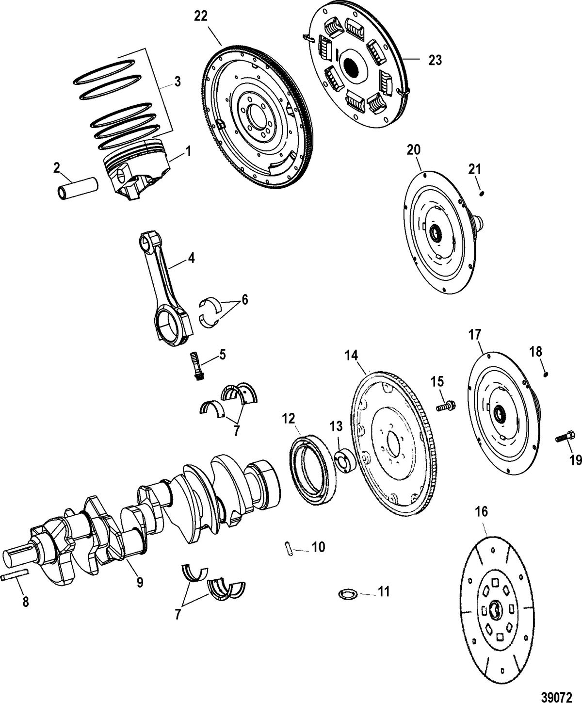 RACE STERNDRIVE 525 EFI Engine Components(Crankshaft / Piston / Connecting Rods)