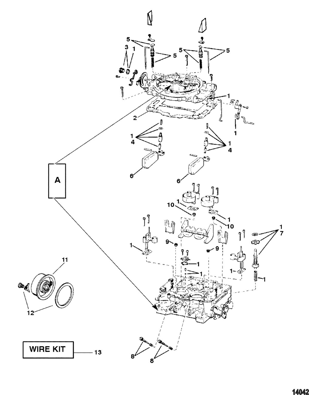 MERCRUISER 4.3L ALPHA/BRAVO (262 CID - GEN +) Carburetor(Weber)
