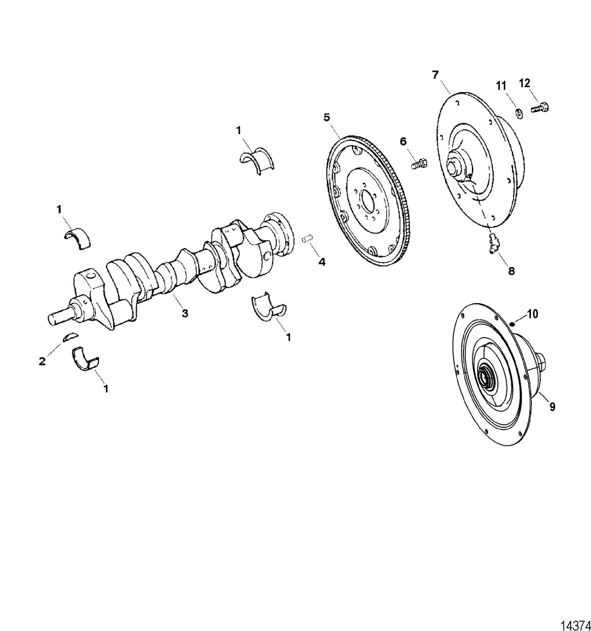 RACE STERNDRIVE SCORPION 377 STERNDRIVE Crankshaft And Flywheel