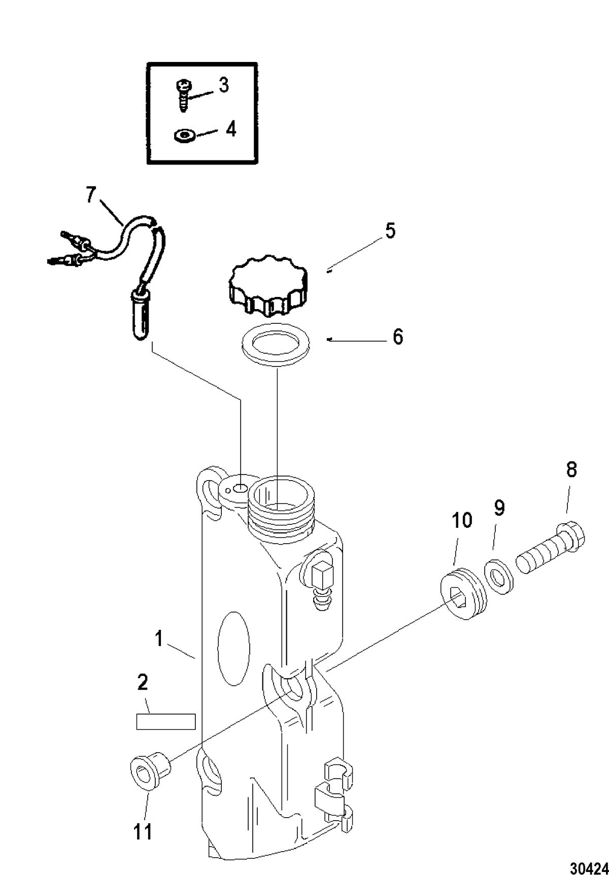 MERCURY/MARINER 200/225 (3.0L DFI) OIL INJECTION COMPONENTS