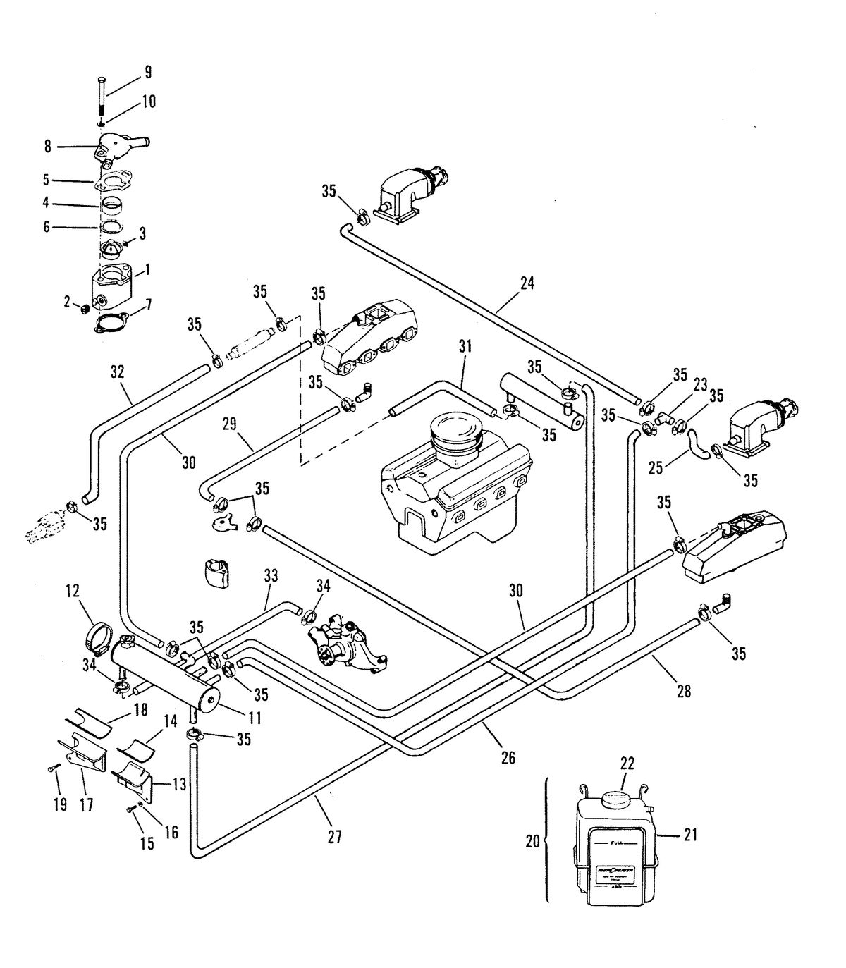 MERCRUISER 8.2L W/HURTH TRANSMISSION MIE ENGINE CLOSED COOLING SYSTEM