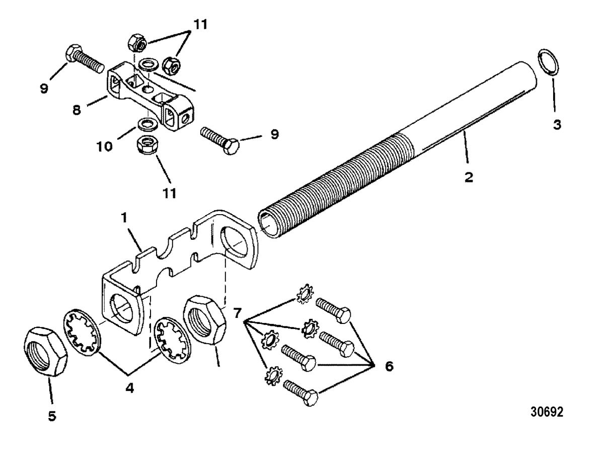 RACE OUTBOARD 200XS DFI (2.5L) STEERING ATTACHING KIT
