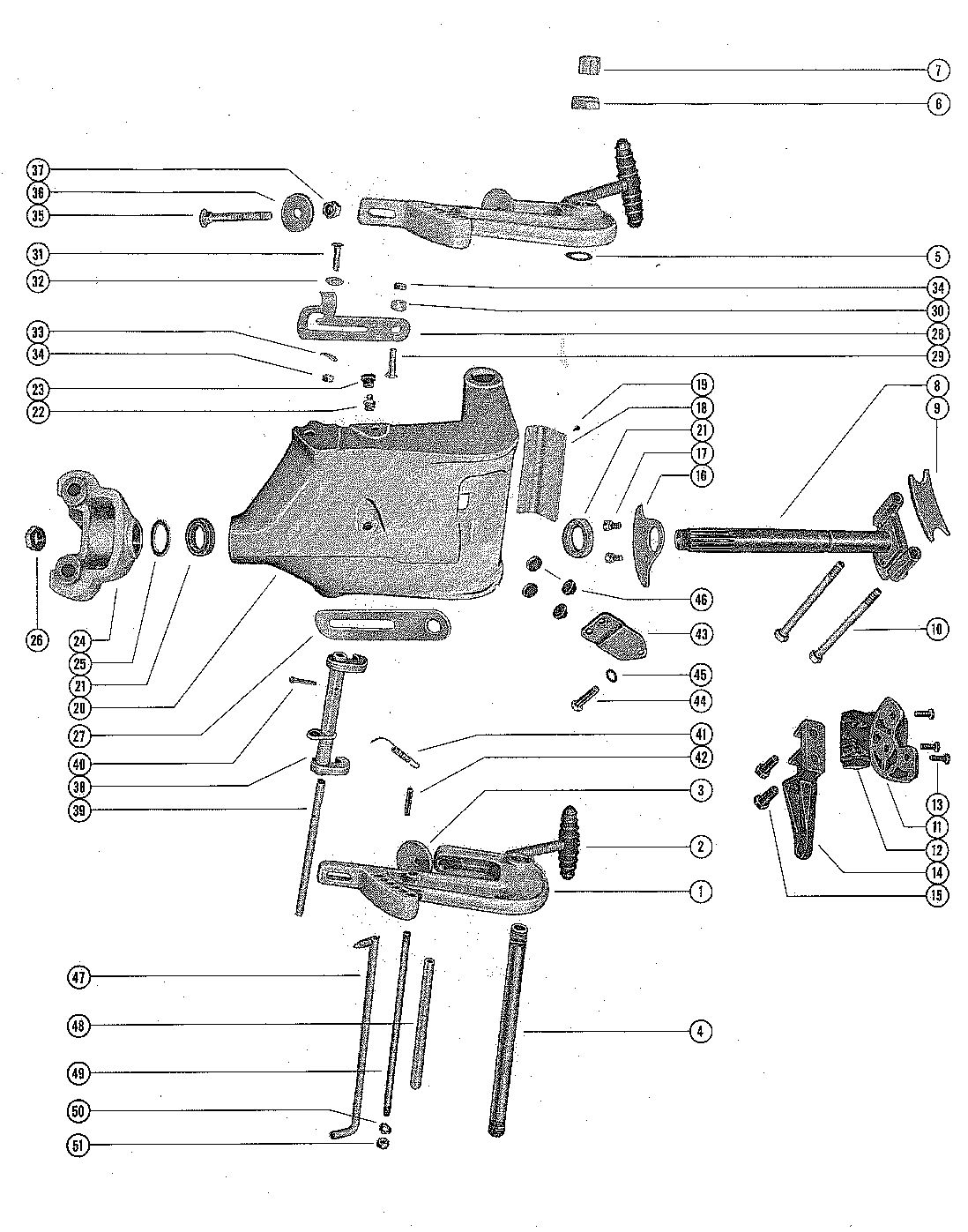 MERCURY MERC 350 CLAMP AND SWIVEL BRACKET ASSEMBLY