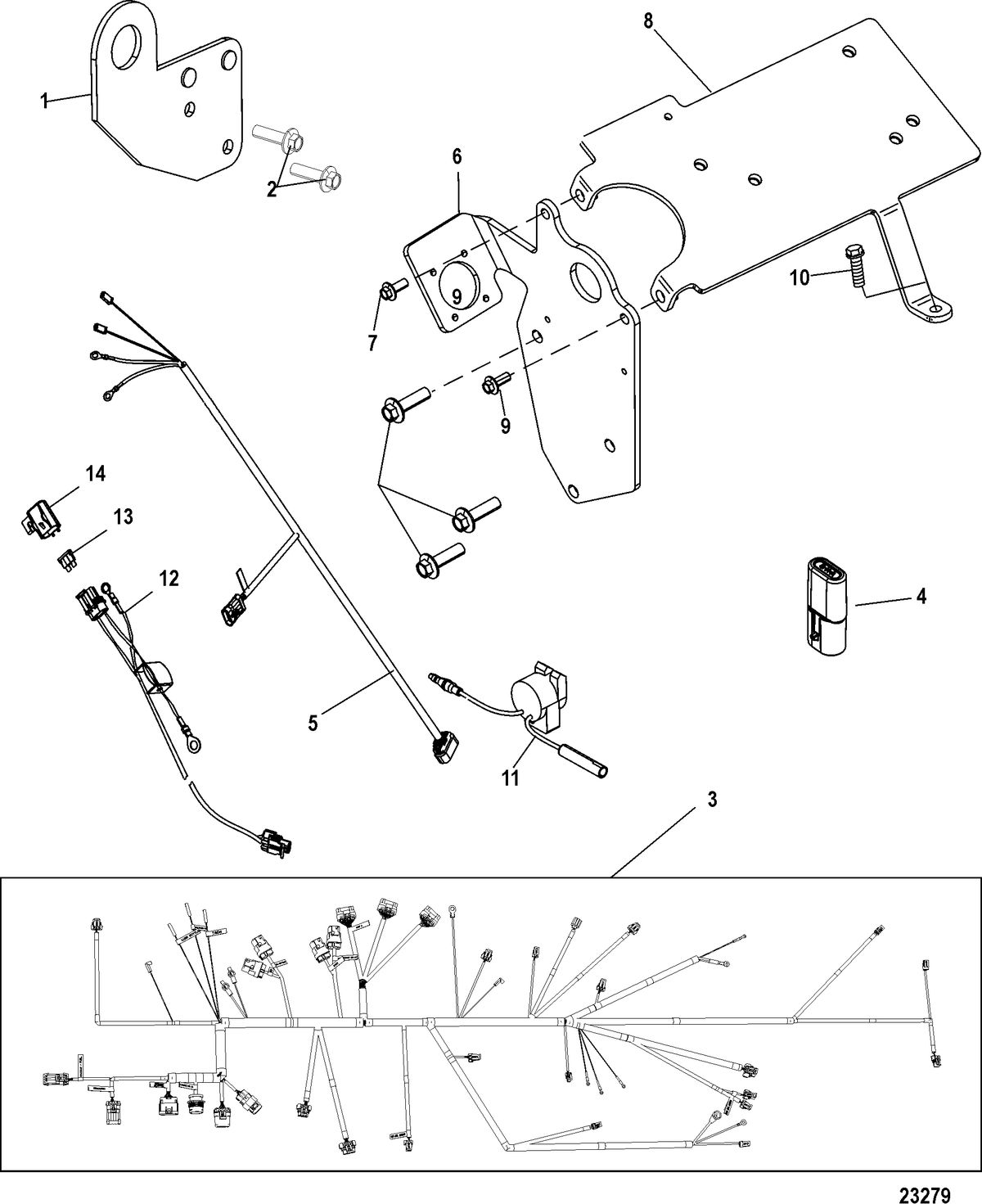 MERCRUISER 496 MAG STERNDRIVE Lifting Brackets and Wiring Harness