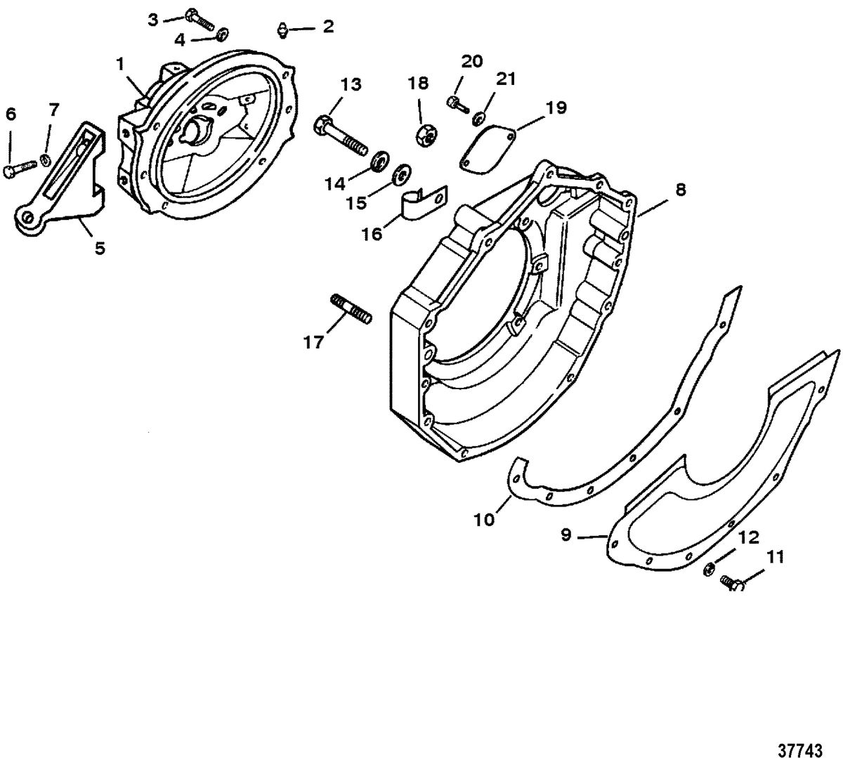 MERCRUISER 228 ENGINE (G.M.) DRIVE SHAFT EXTENSION COMPONENTS(M0062-G8)