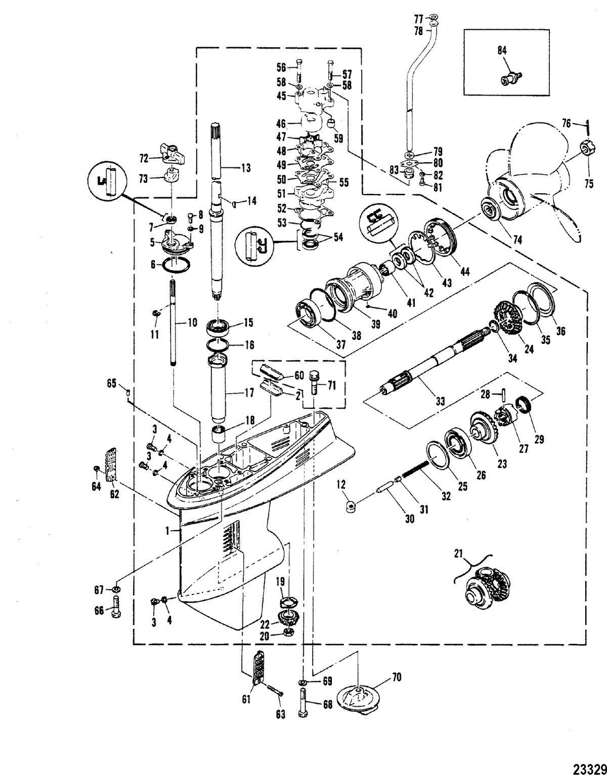 MARINER 60 HORSEPOWER GEARHOUSING ASS'Y