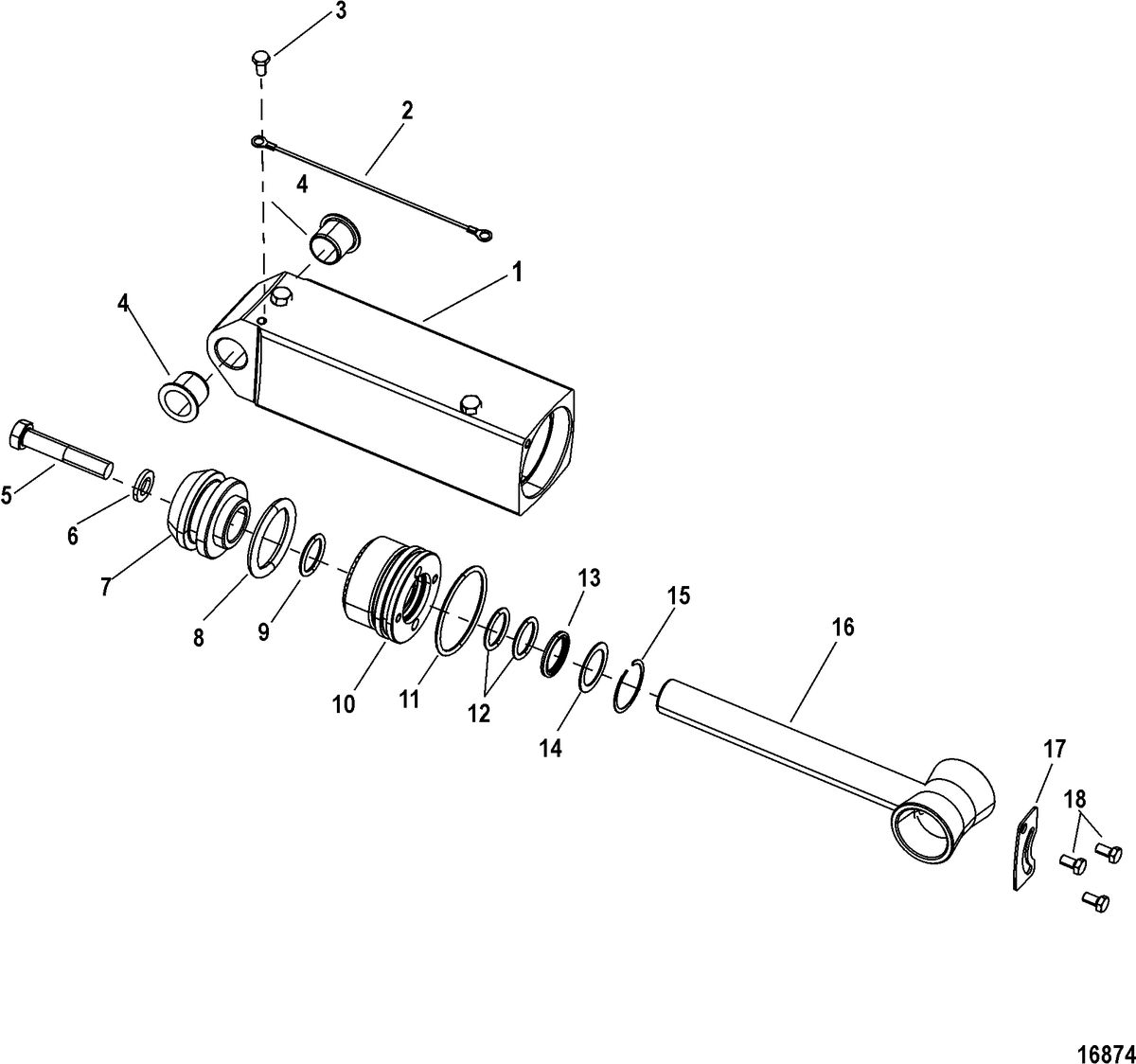 ACCESSORIES TRIM / TILT / LIFT SYSTEMS AND COMPONENTS Cylinder Assembly, Hydraulic(845760T09)
