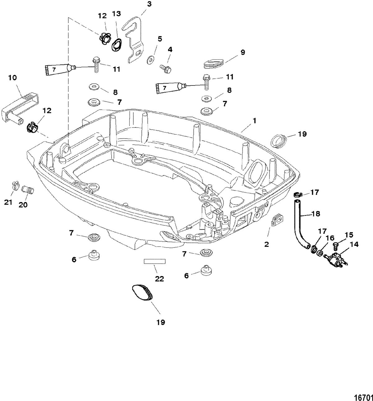 MERCURY/MARINER 13.5/15/15 BODENSEE (4-STROKE) Bottom Cowl