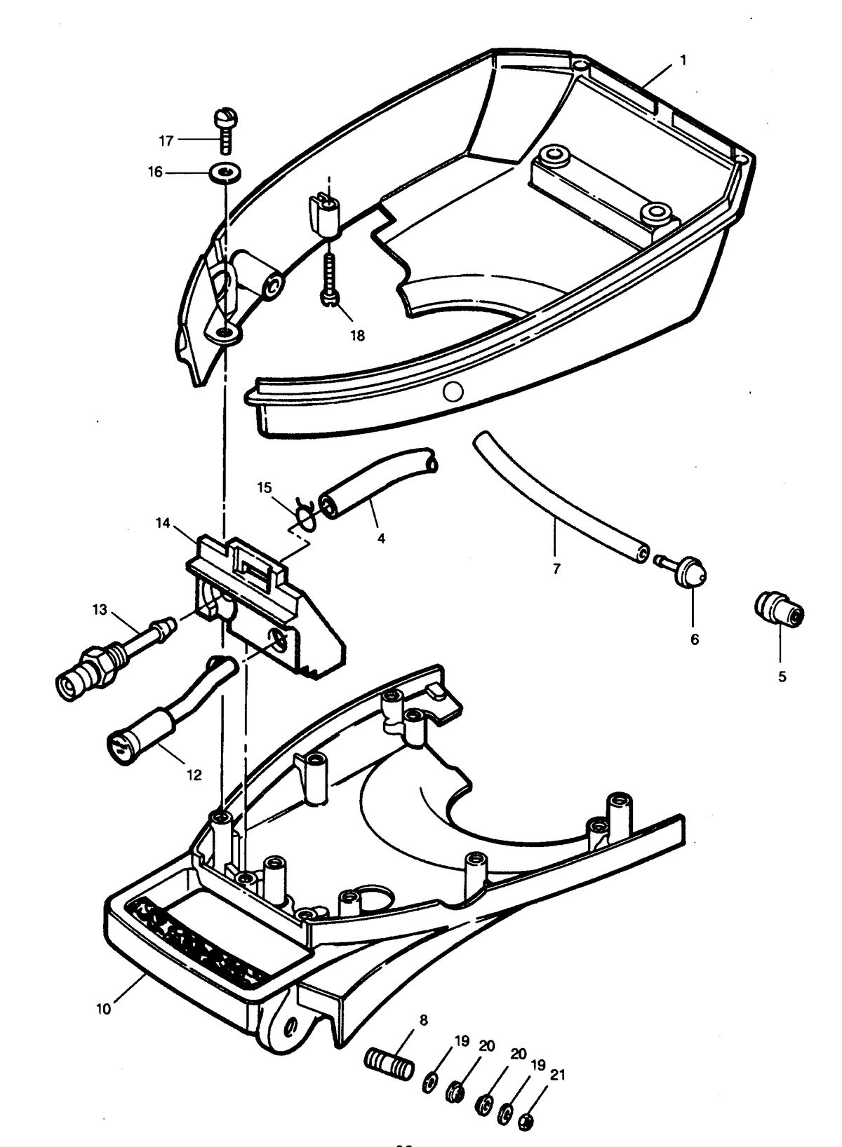 SEARS 5 H.P. STD. 15" LEG OUTBOARD MOTOR Lower Cover and Support Plate