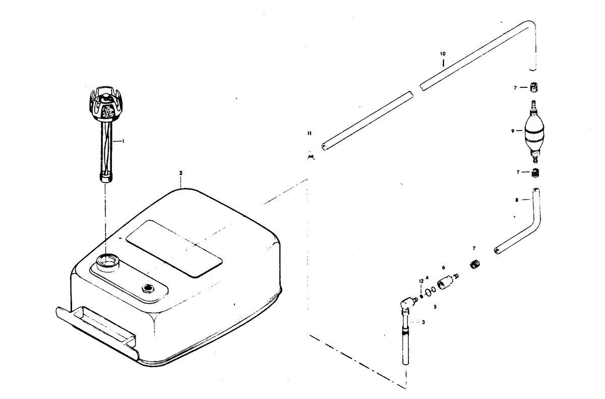 CHRYSLER 75 H.P. FUEL TANK AND LINE