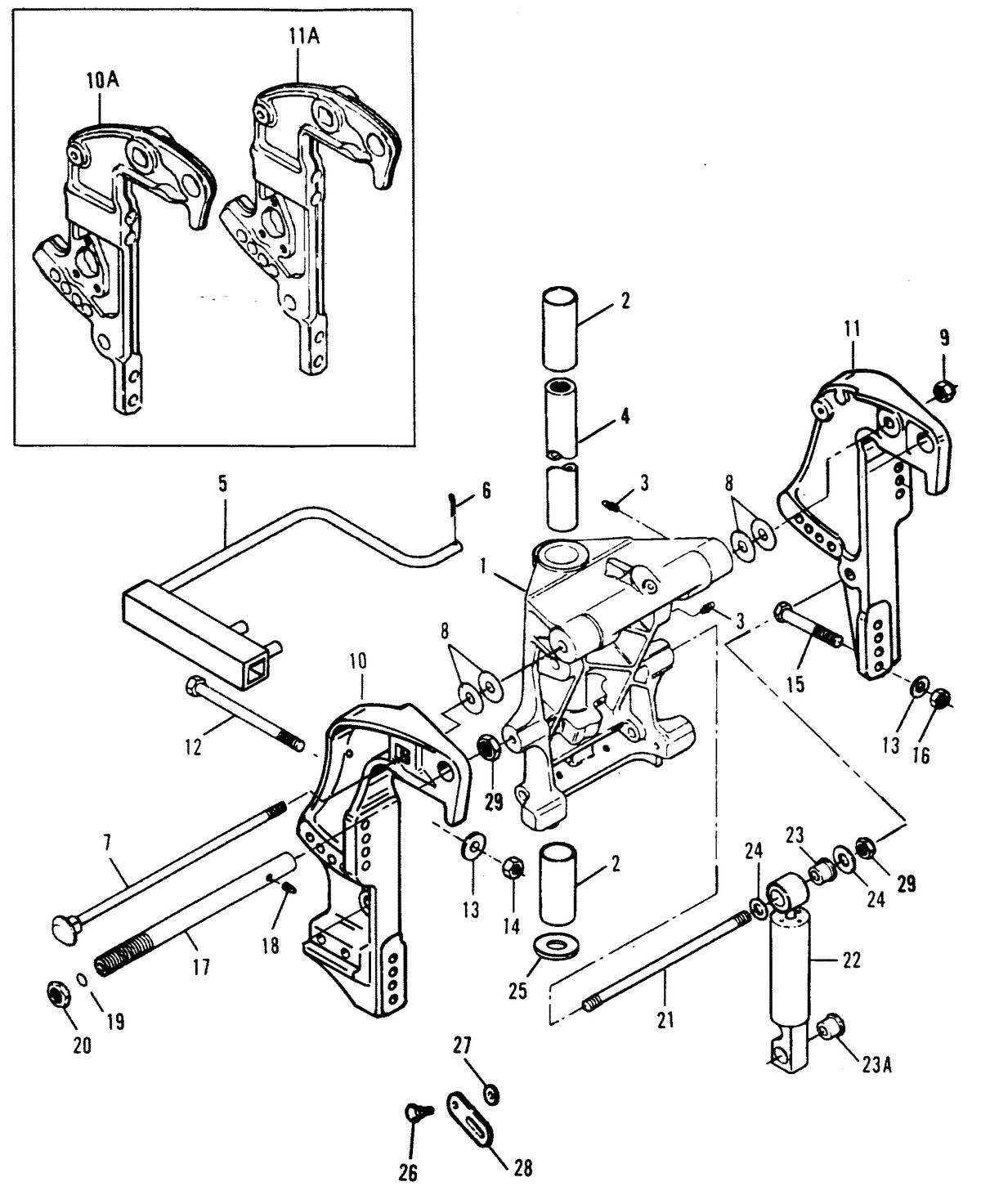 FORCE 150 H.P. SWIVEL BRACKET / STERN BRACKETS