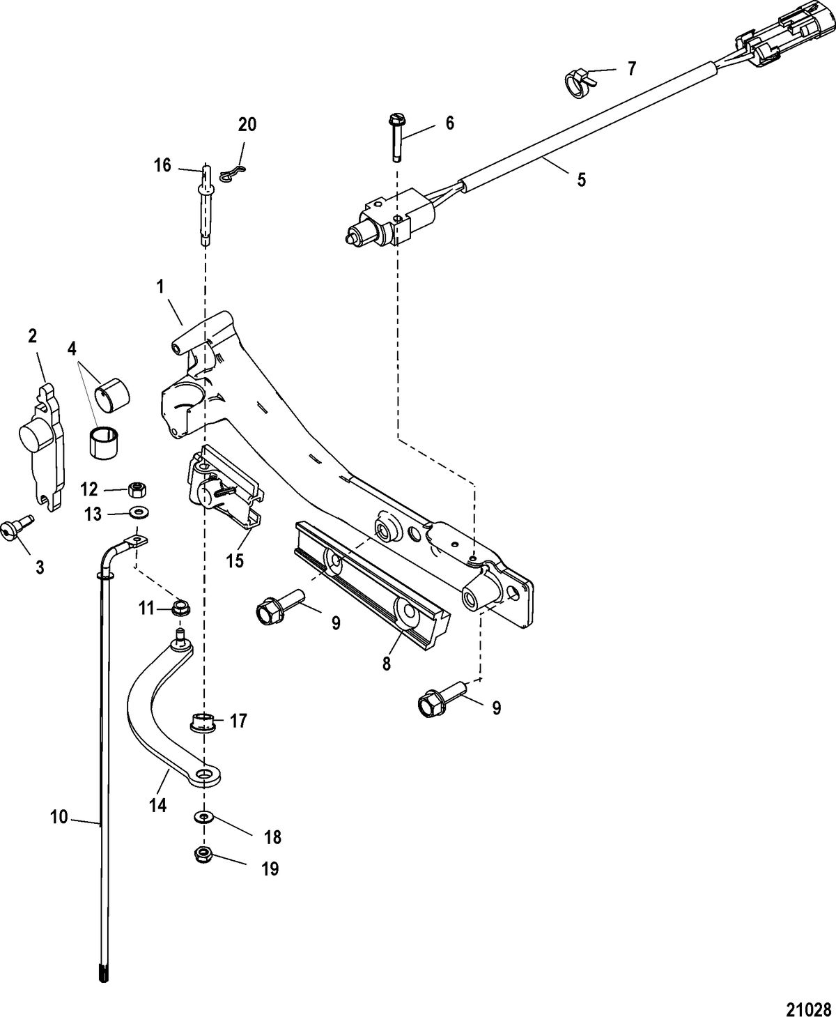MERCURY/MARINER 200/225/250/200 PRO XS (3.0L)(MECHANICAL) Shift Linkage