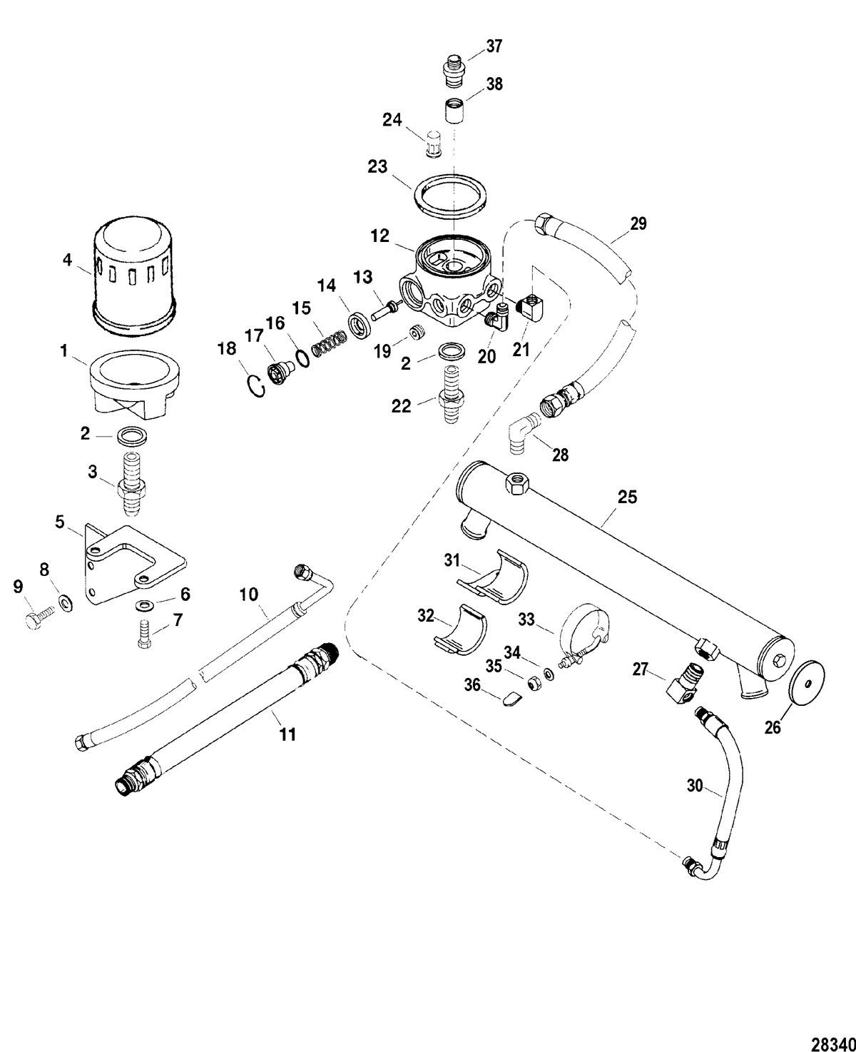 RACE STERNDRIVE 575 SCI Oil Cooler And Oil Filter