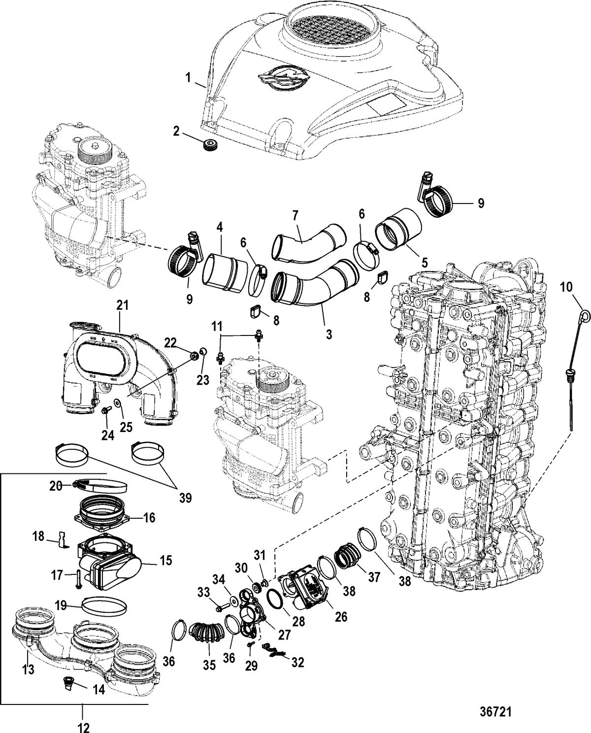 RACE OUTBOARD 350 VERADO Induction Components
