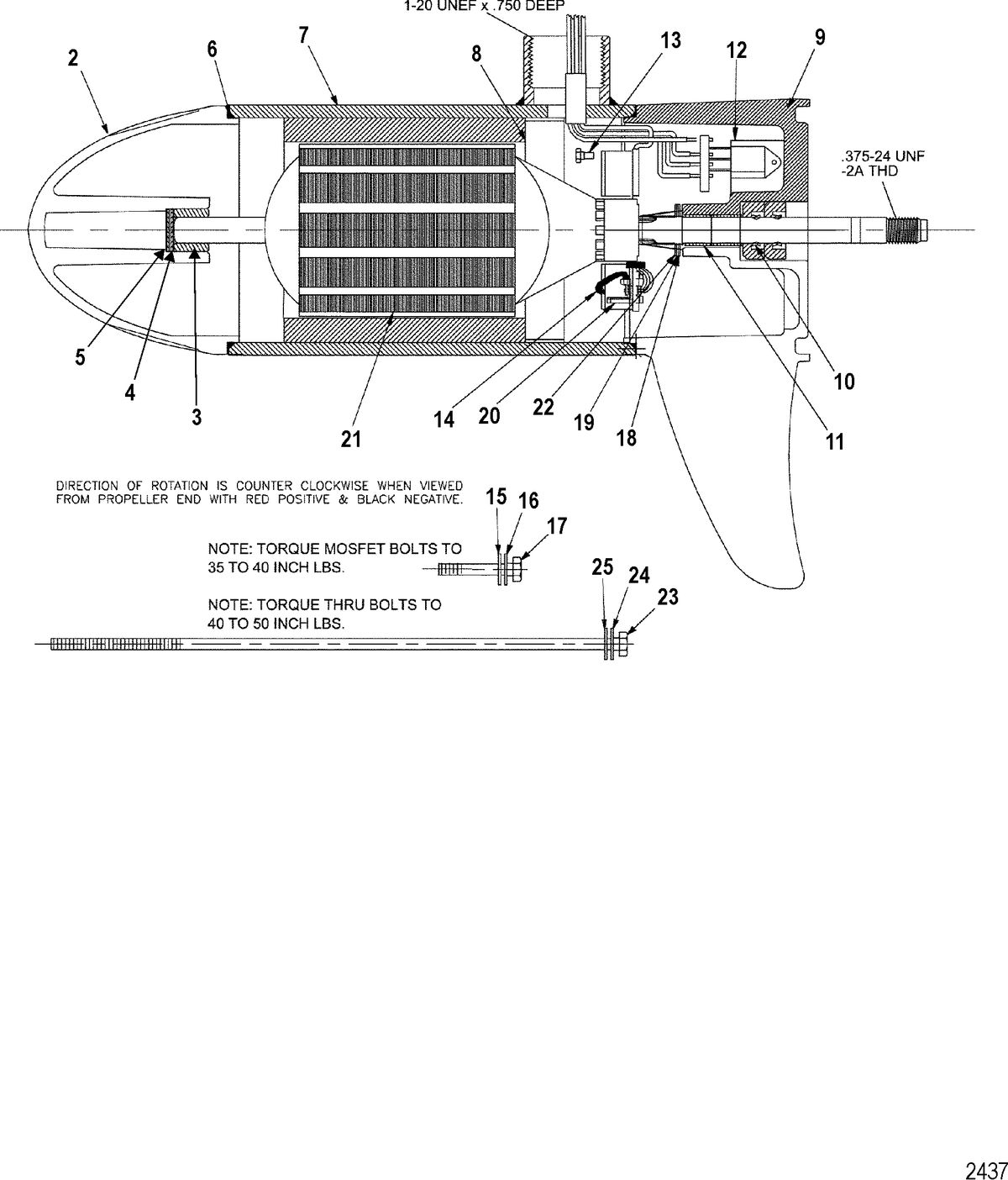 TROLLING MOTOR MOTORGUIDE TT THRUSTER SERIES Lower Unit Assembly(50# - Variable) (MTM397032)