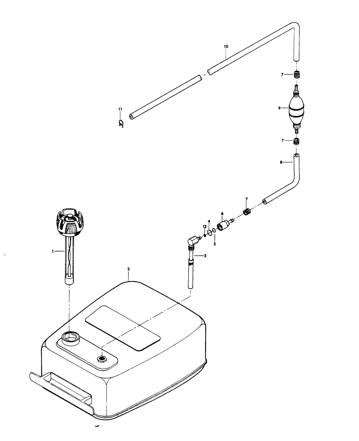 CHRYSLER 75 H.P. FUEL TANK AND LINE