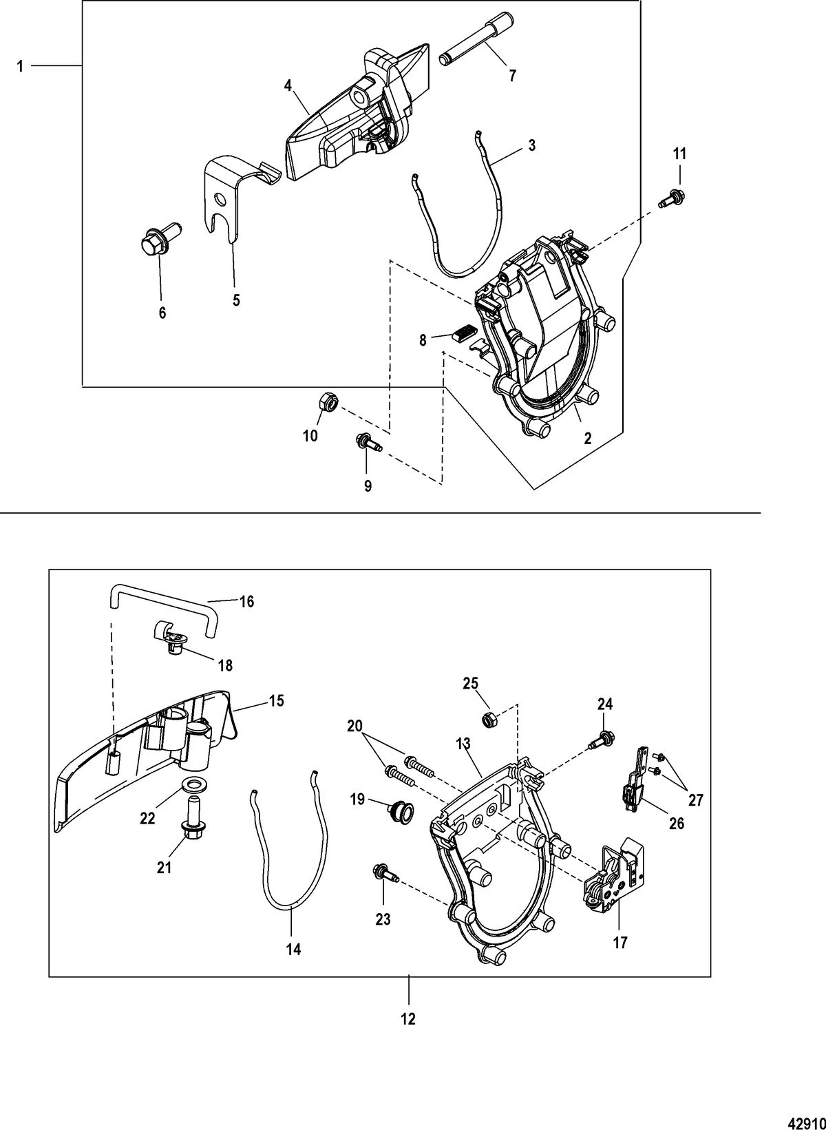 MERCURY/MARINER 135/150/175 4-STROKE Rear Cowl, Latch Assembly