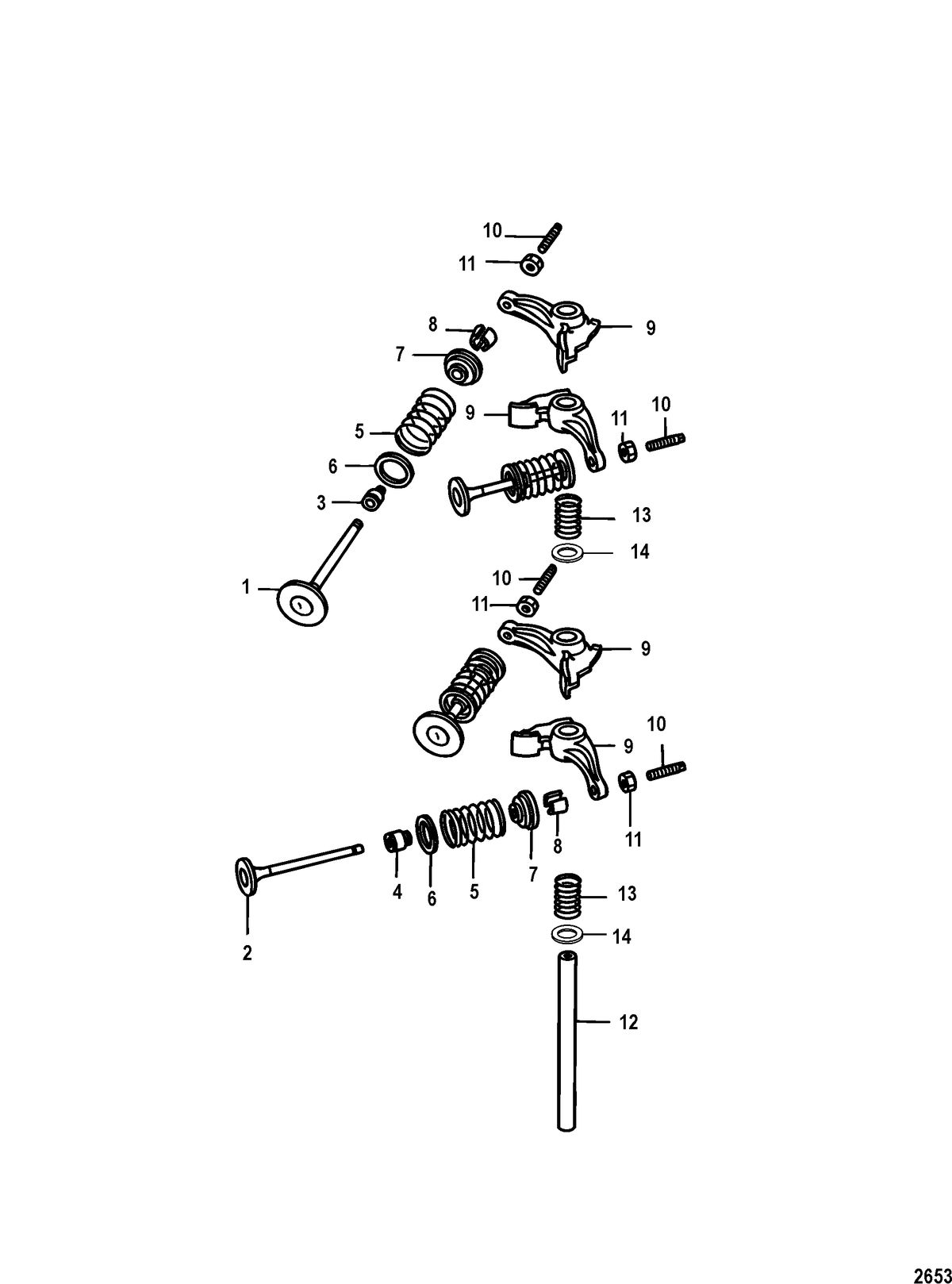 MERCURY/MARINER 8/9.9 (209CC) 4-STROKE Intake and Exhaust Valves