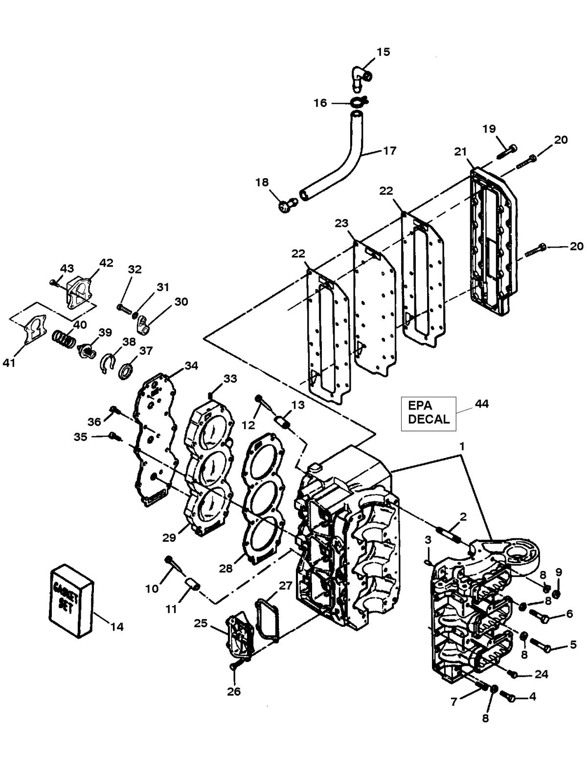 FORCE FORCE 90 H.P. (1998) CYLINDER BLOCK ASSEMBLY