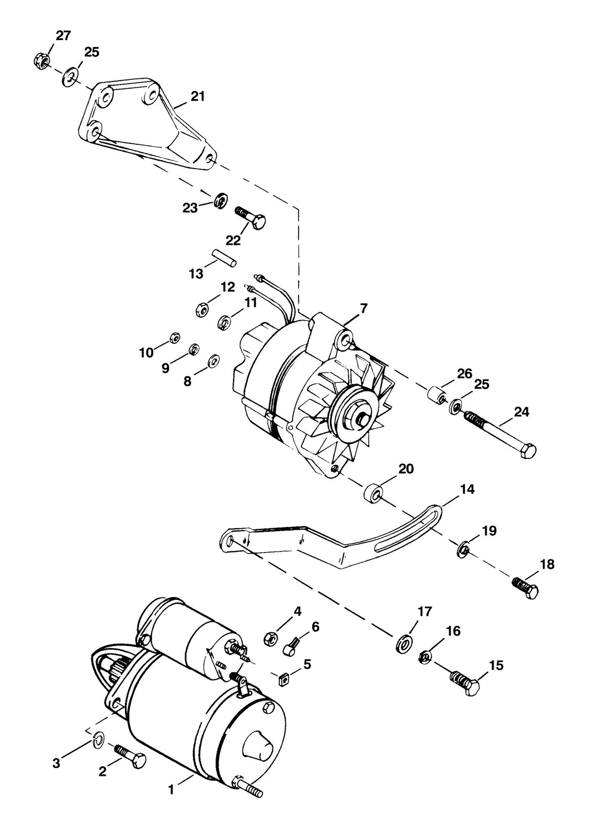 MERCRUISER MIE 5.7L INBOARD STARTER MOTOR AND ALTERNATOR