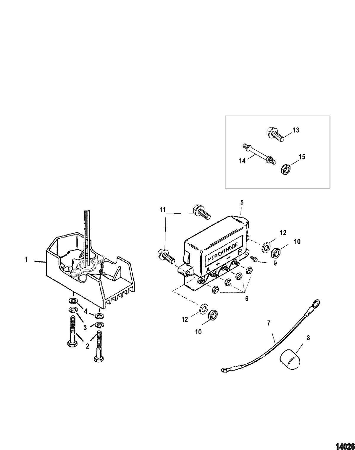 MERCRUISER 5.0L/5.7L ALPHA/BRAVO GEN+ Mercathode Components